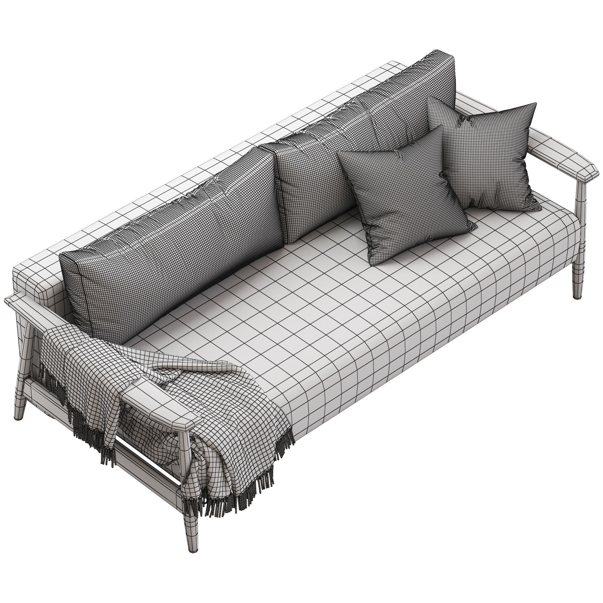 CB2 Una Sleeper Sofa 3D model_4