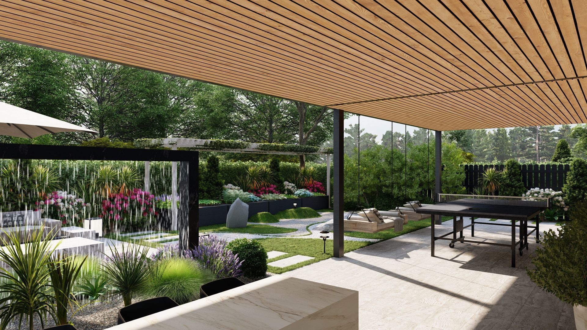 D Exterior Scene 3D model design garden and landscape 3D model_6