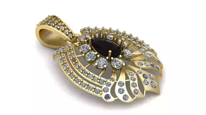 GLAMOROUS CRYSTAL PENDANT 3D PRINTABLE MODEL 