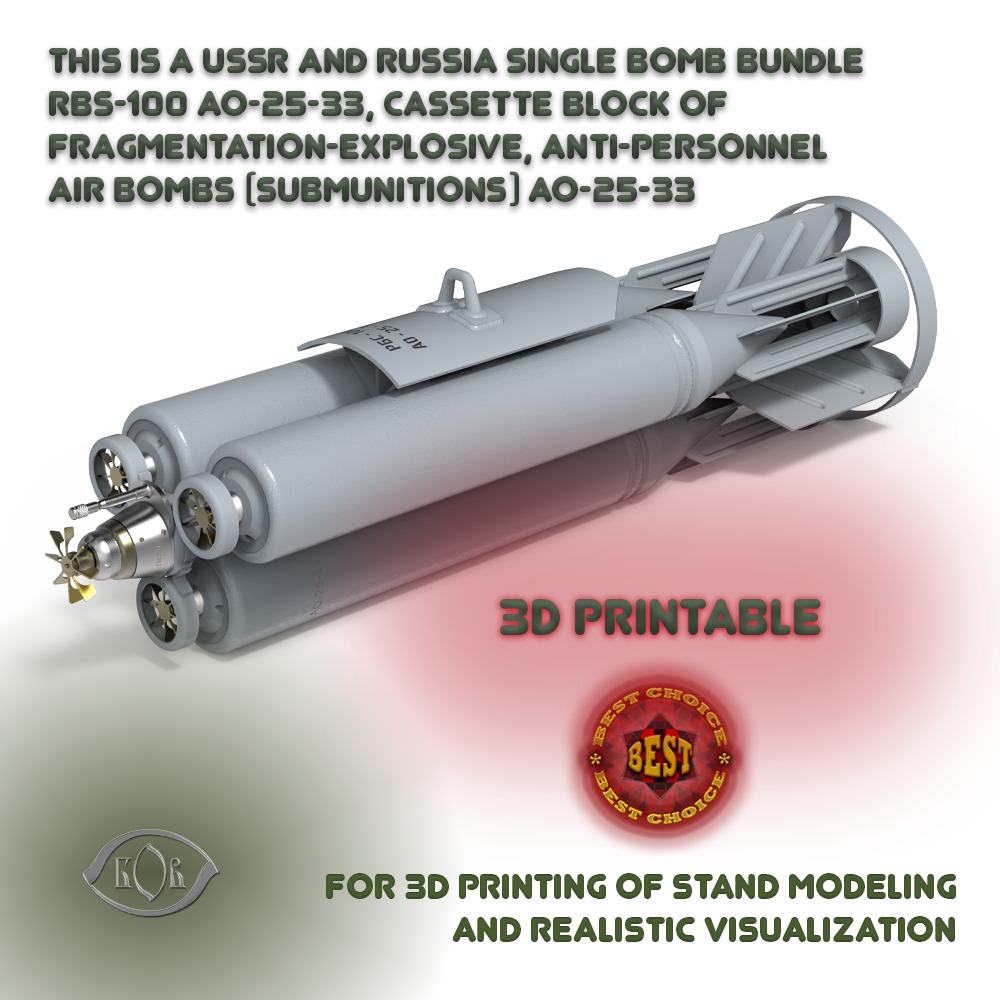 Cluster air bombs Russian Ukrainian war 3D Printable Collection _26