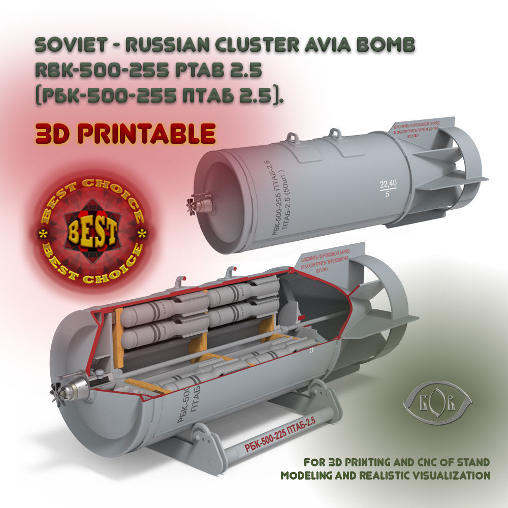 Cluster air bombs Russian Ukrainian war 3D Printable Collection _18