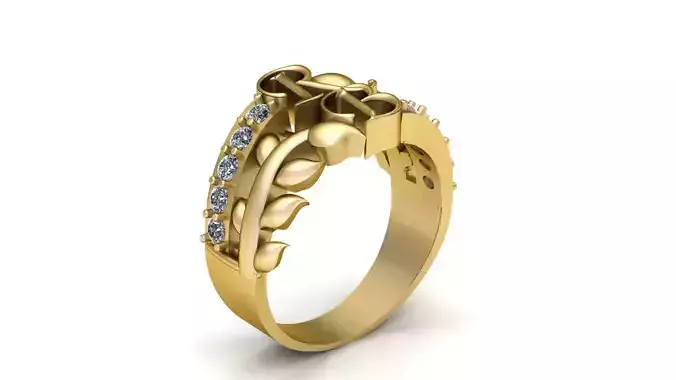 FANCY STYLE B ALPHABET RING 3D PRINTABLE MODEL 