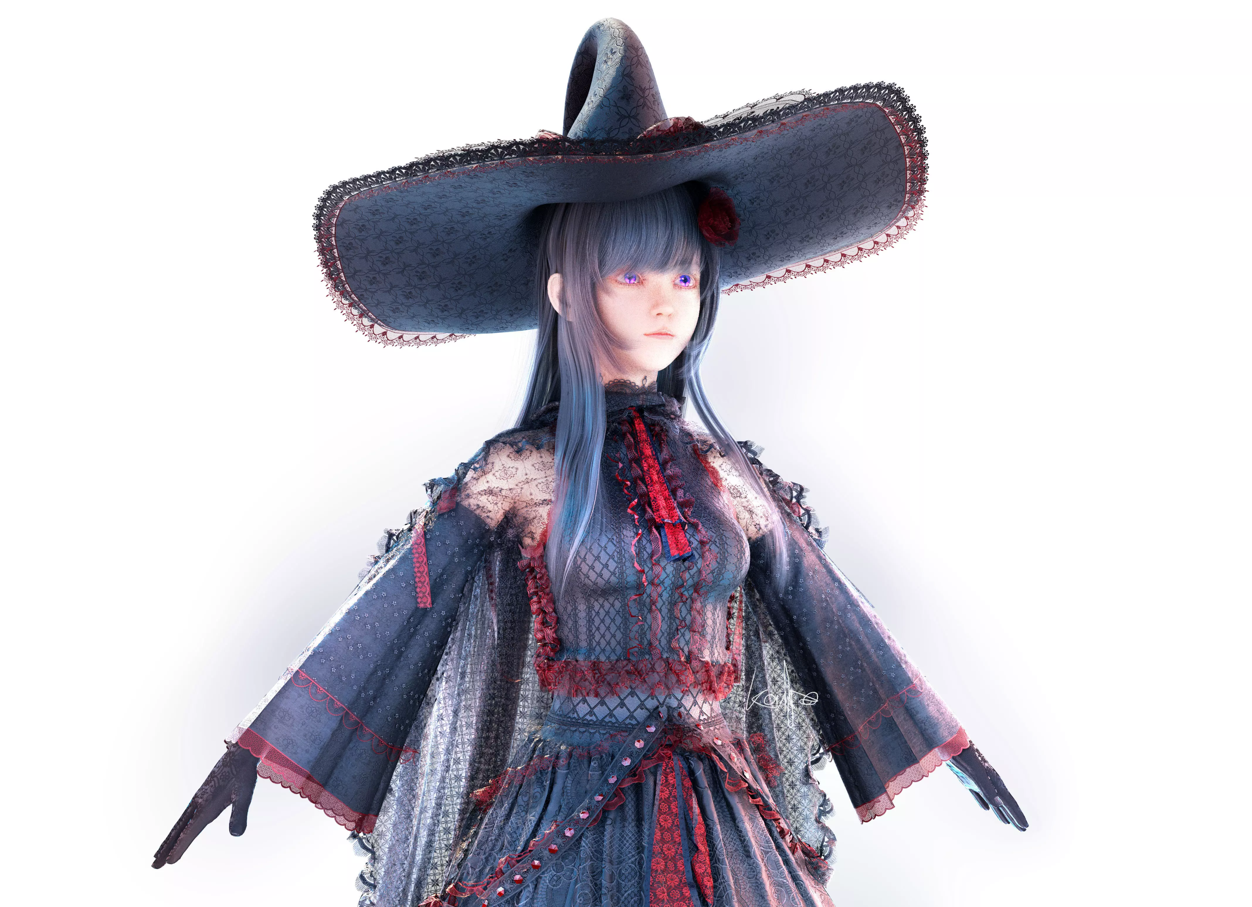 Witch Mage Chatracter 3D model