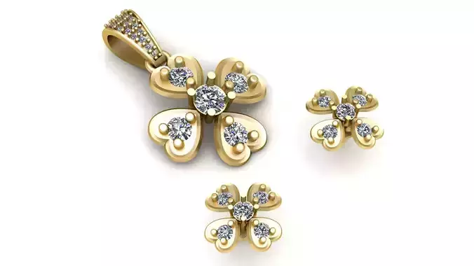 LUXURY DANGLE LOCKET SET 3D PRINTABLE MODEL 