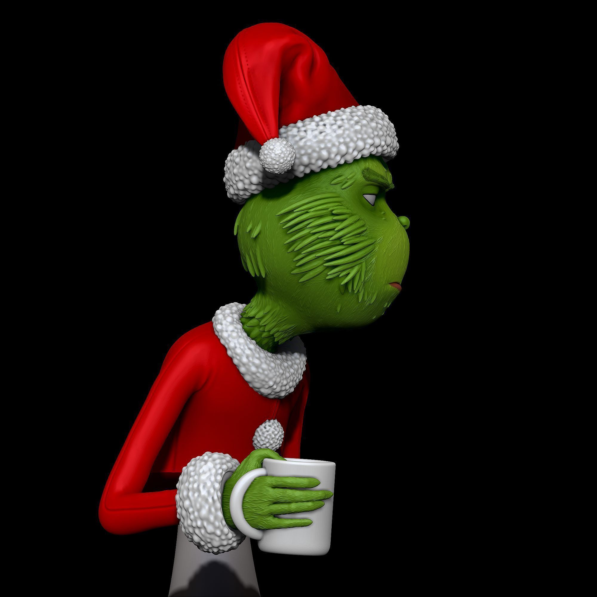 Grinch s Morning Coffee Holiday Grump 3D Print Set 3D print model_12