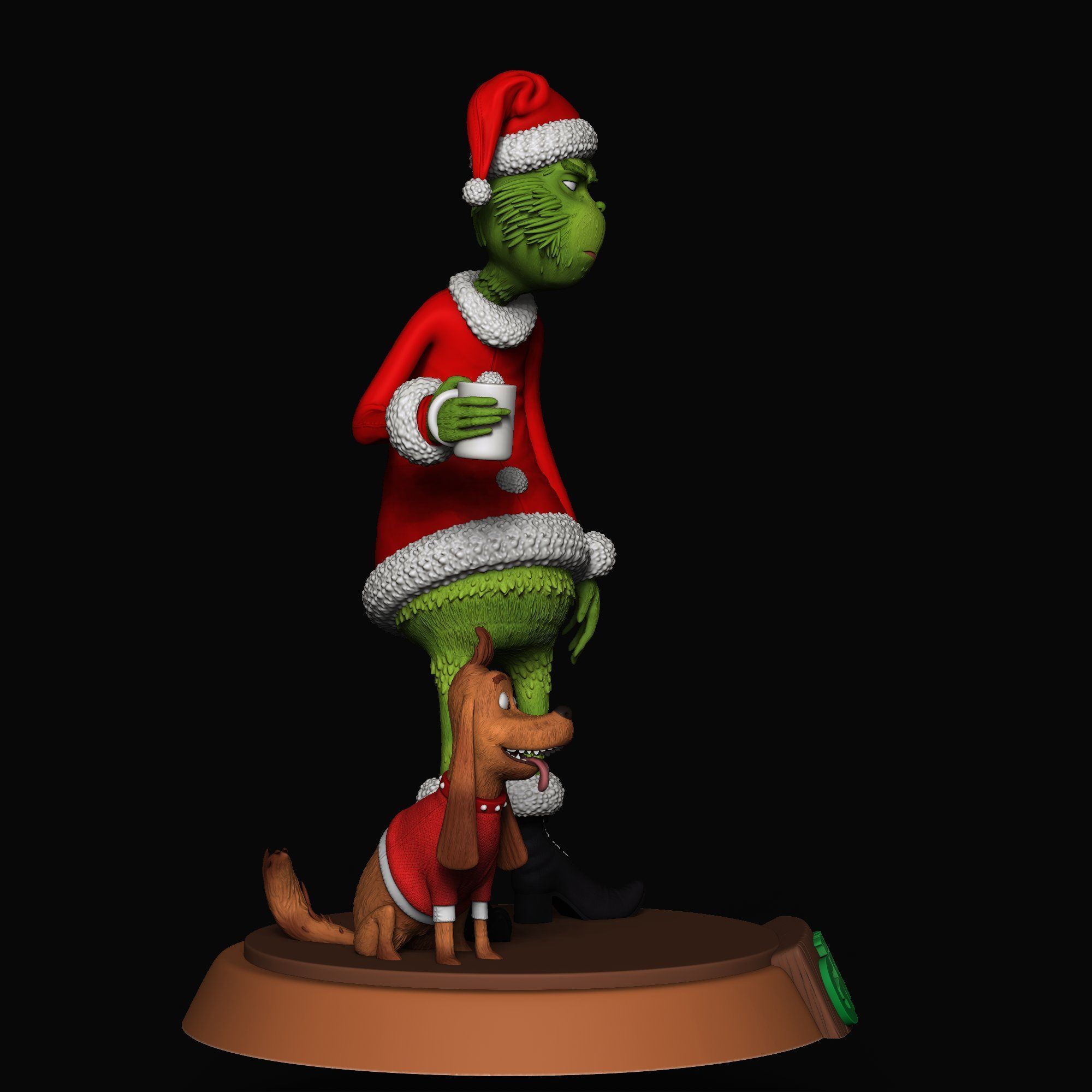 Grinch s Morning Coffee Holiday Grump 3D Print Set 3D print model_2