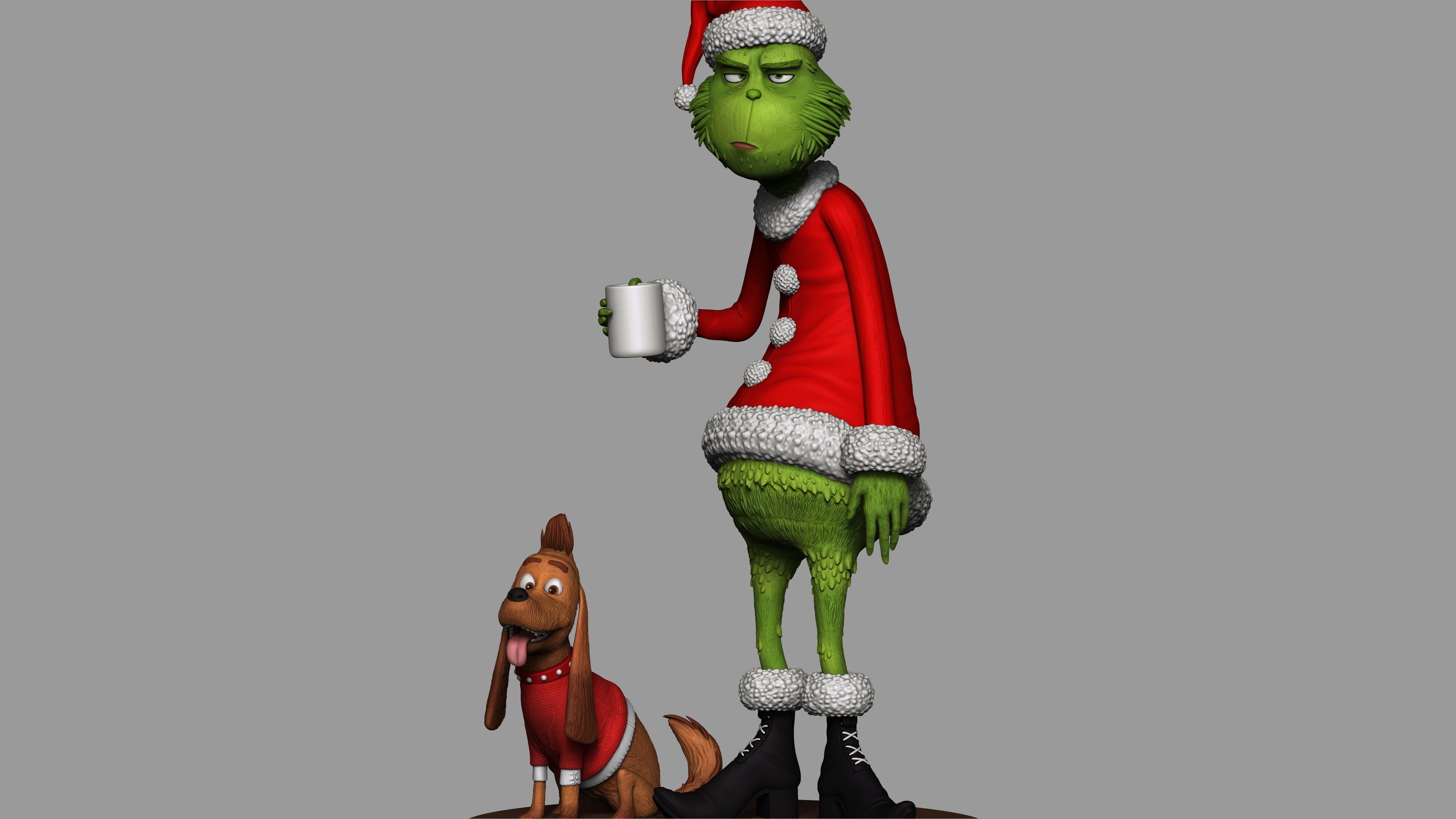 Grinch s Morning Coffee Holiday Grump 3D Print Set 3D print model_1
