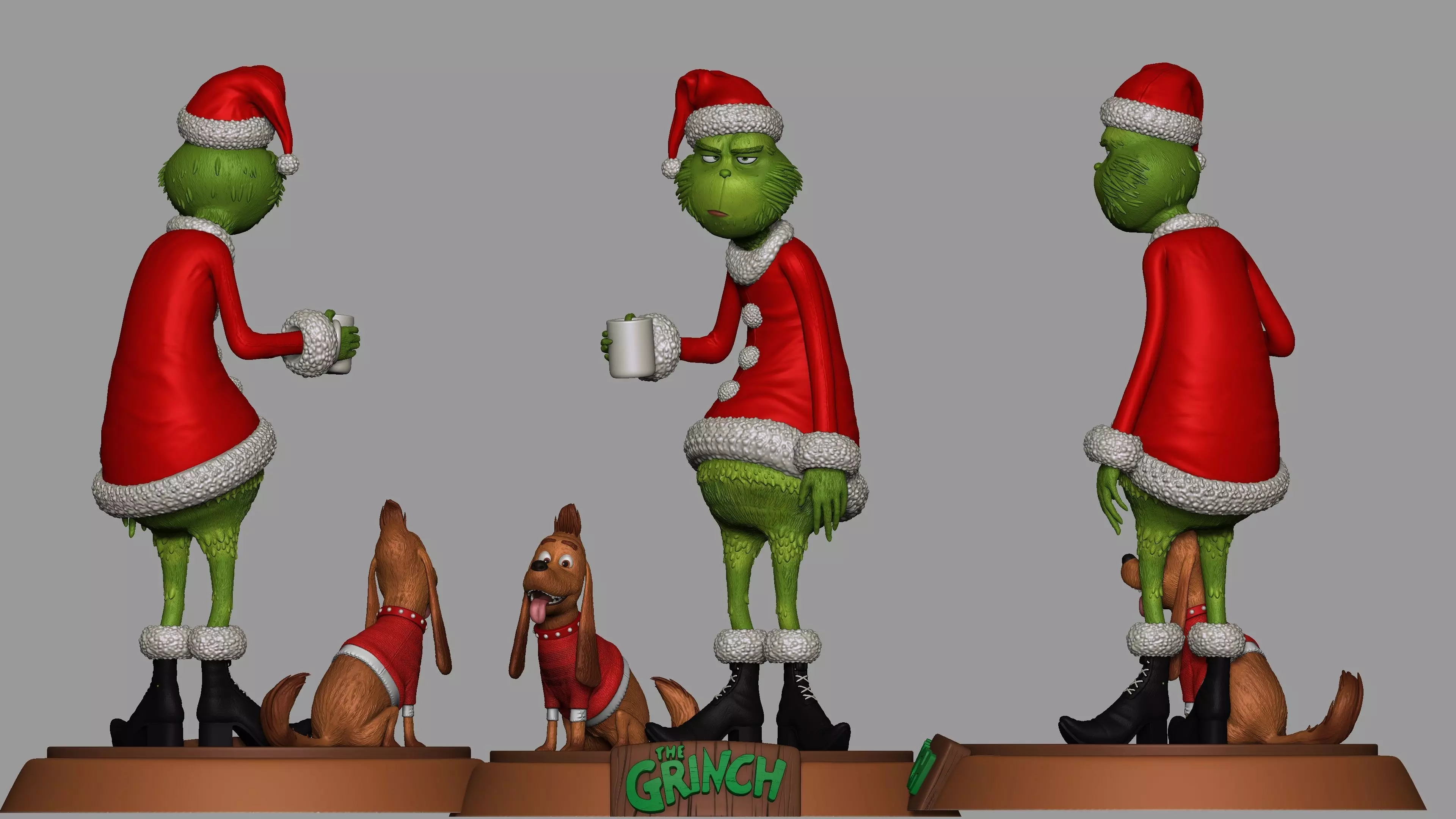 Grinch s Morning Coffee Holiday Grump 3D Print Set 3D print model_0
