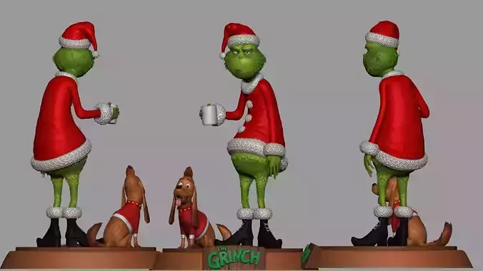 Grinch s Morning Coffee  Holiday Grump 3D Print Set 3D print model