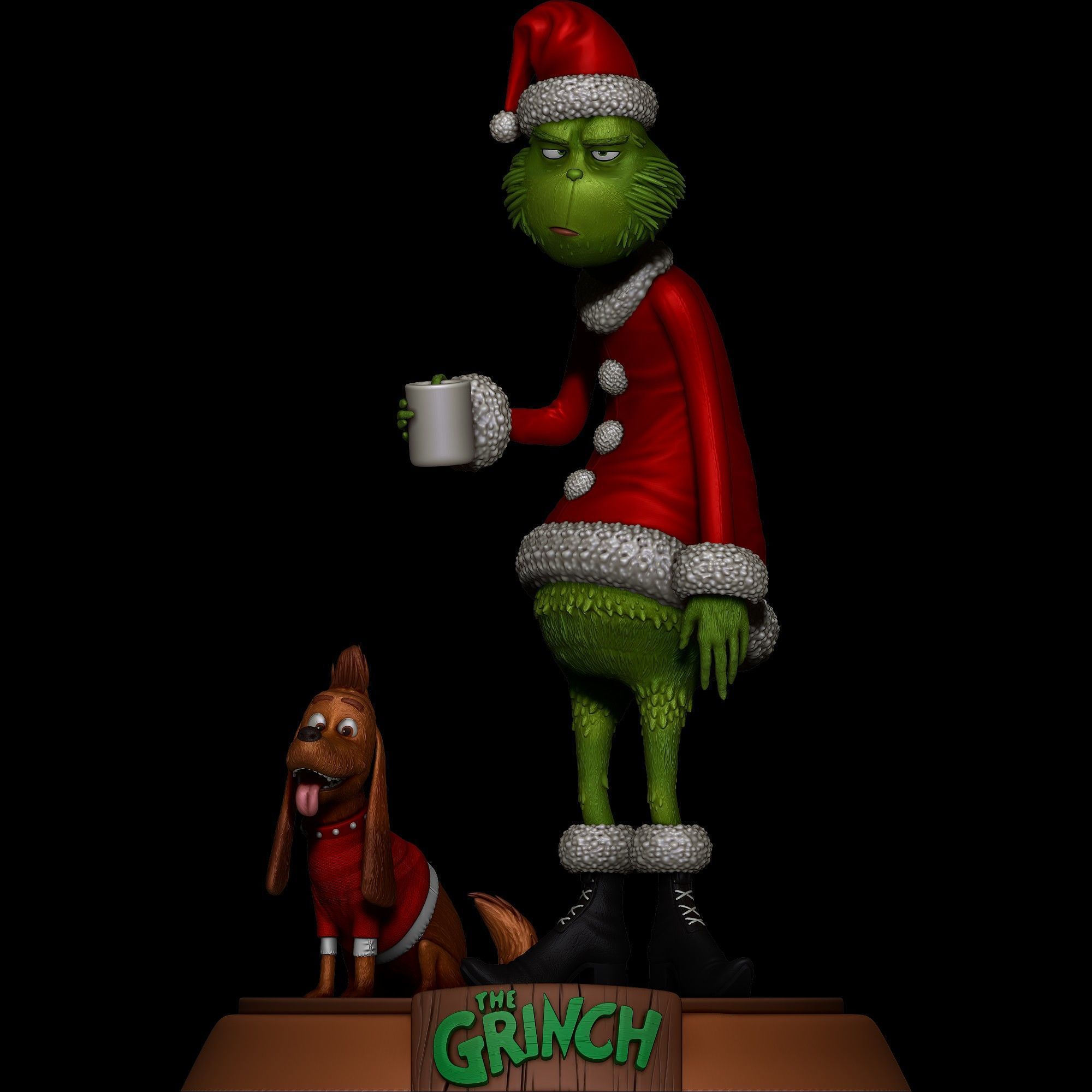 Grinch s Morning Coffee Holiday Grump 3D Print Set 3D print model_18
