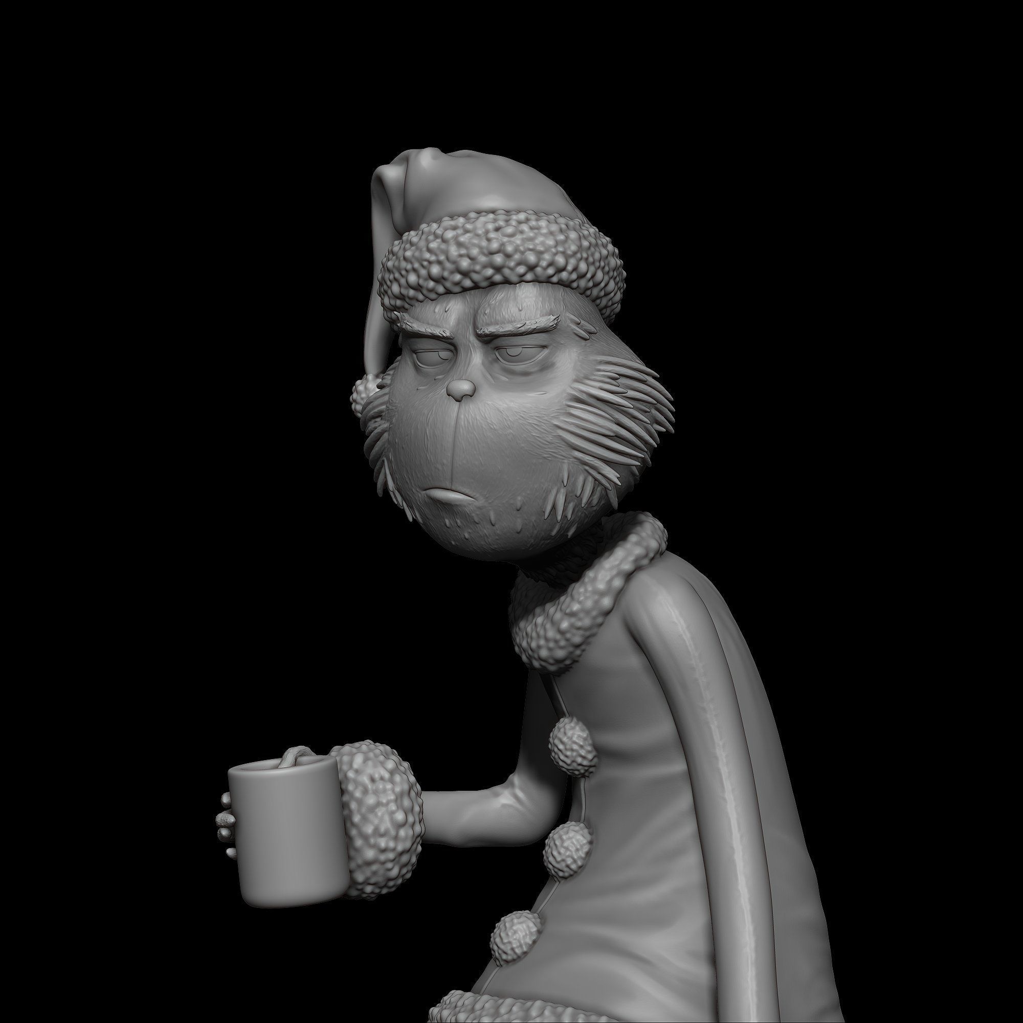 Grinch s Morning Coffee Holiday Grump 3D Print Set 3D print model_23