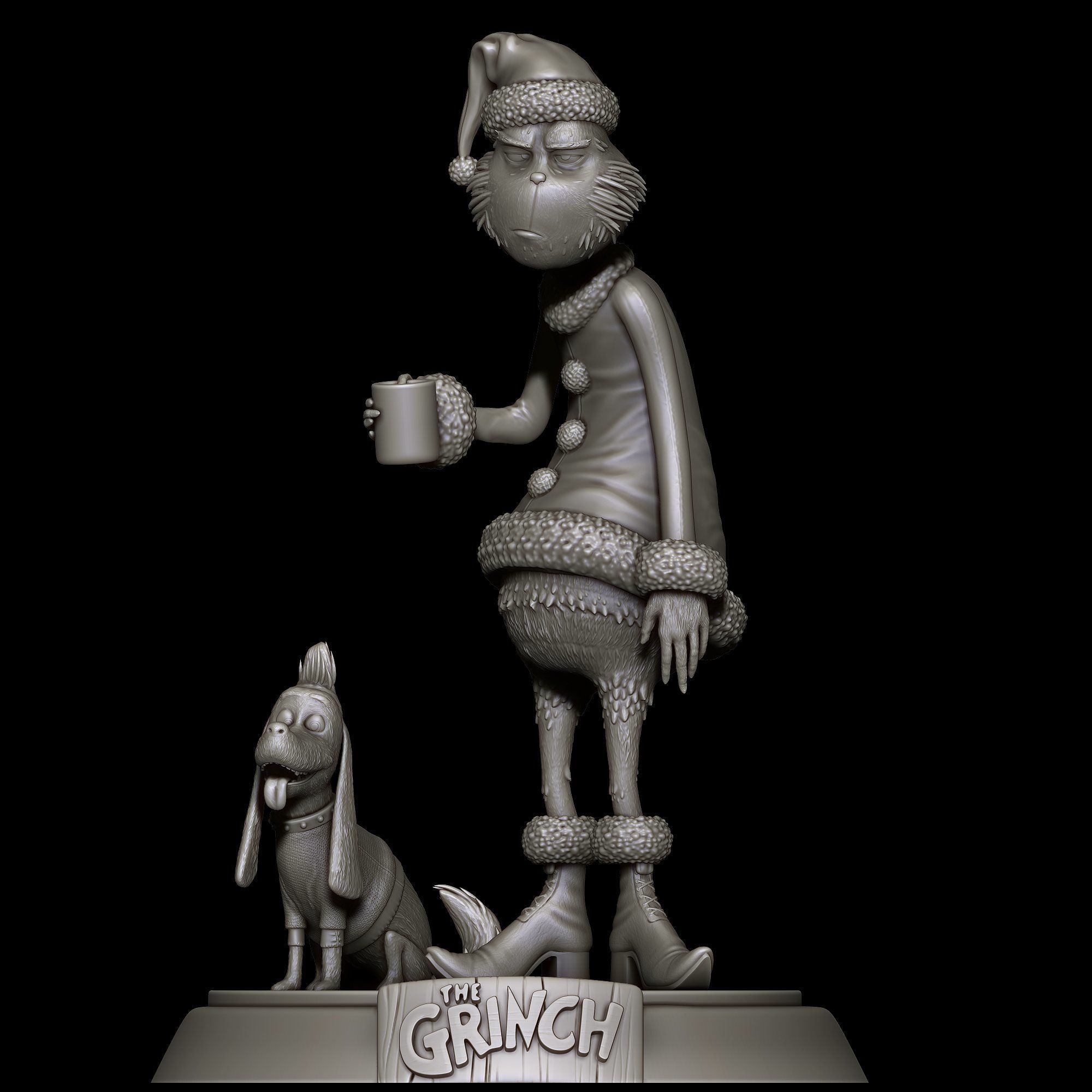 Grinch s Morning Coffee Holiday Grump 3D Print Set 3D print model_22