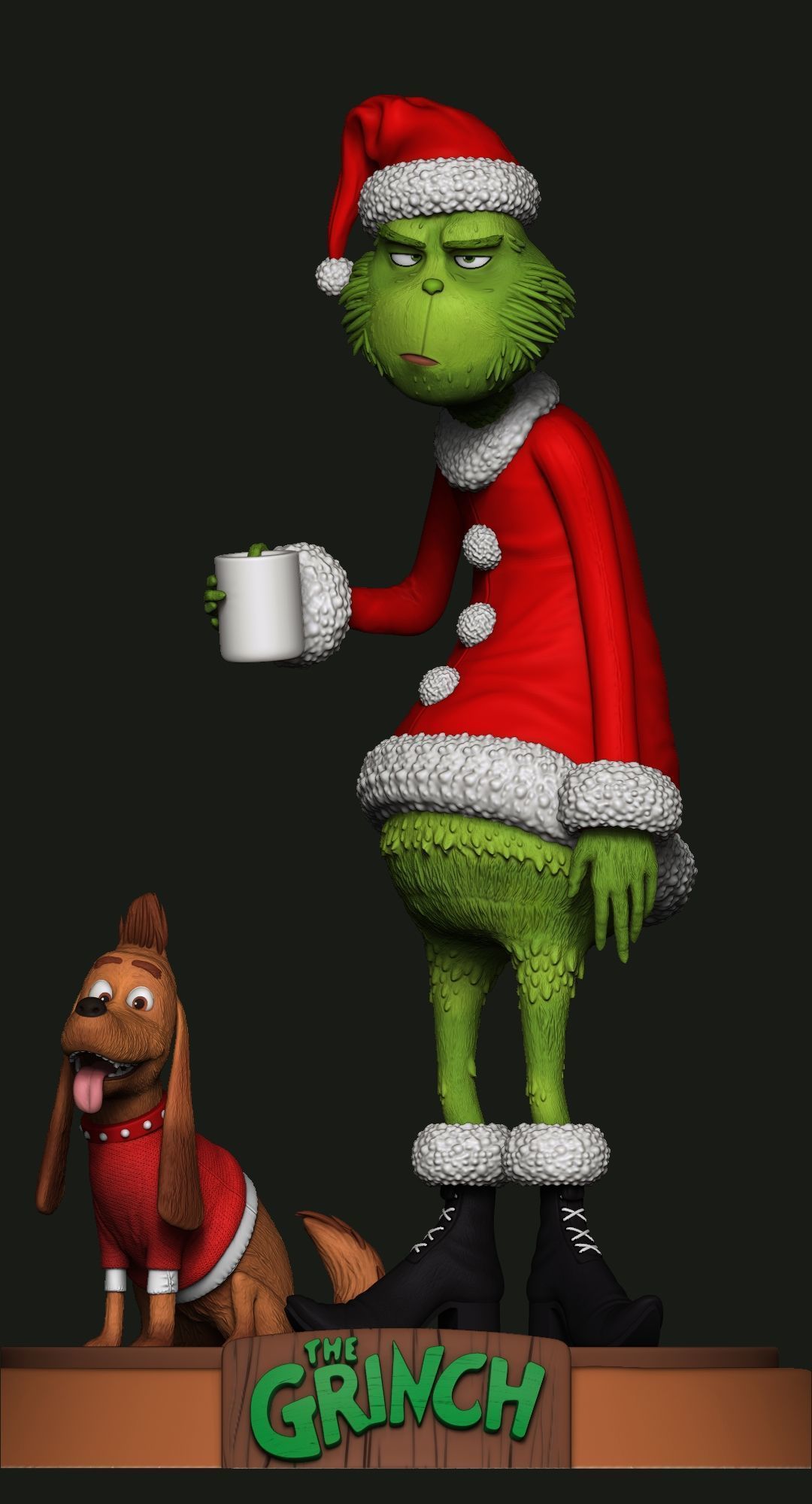 Grinch s Morning Coffee Holiday Grump 3D Print Set 3D print model_19