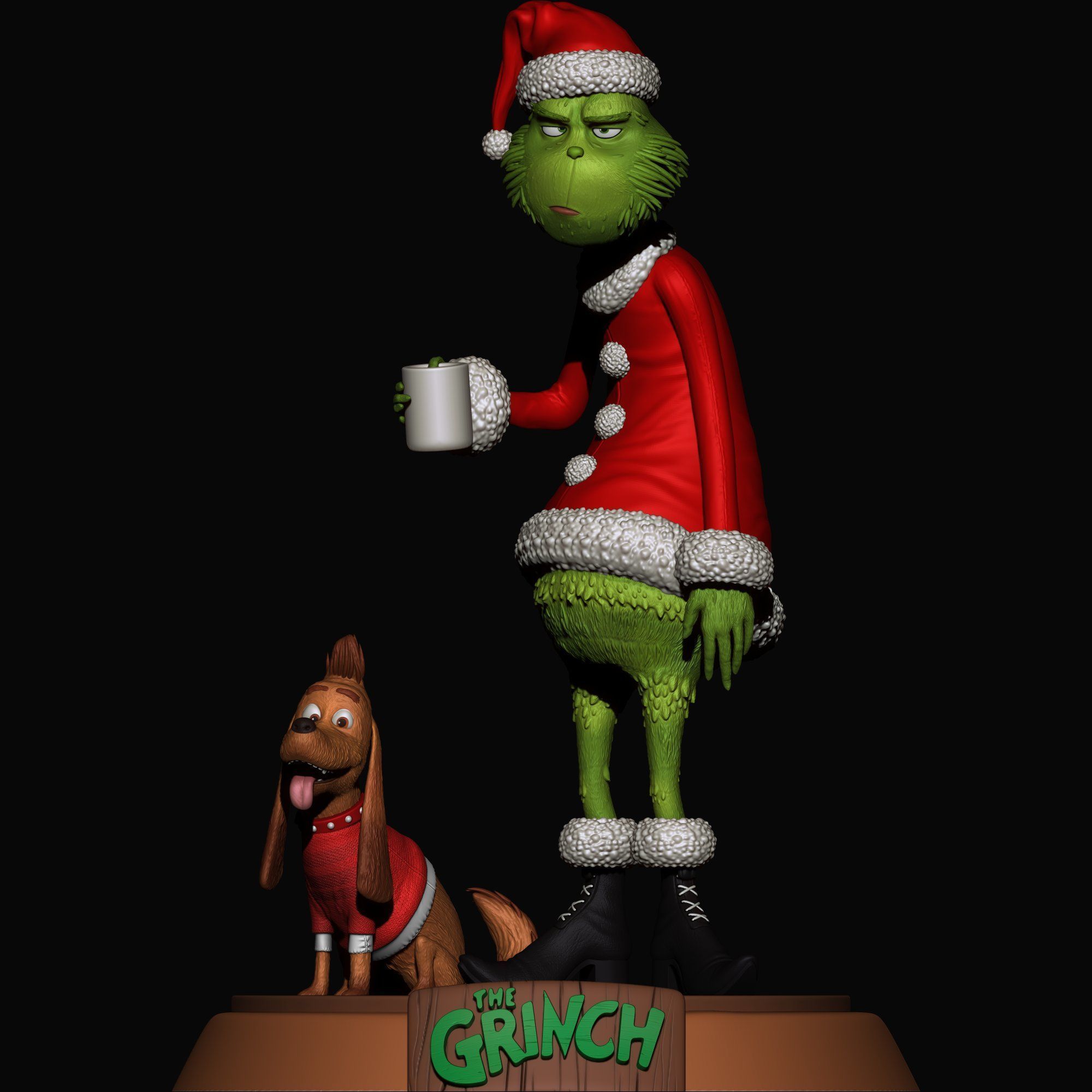 Grinch s Morning Coffee Holiday Grump 3D Print Set 3D print model_21