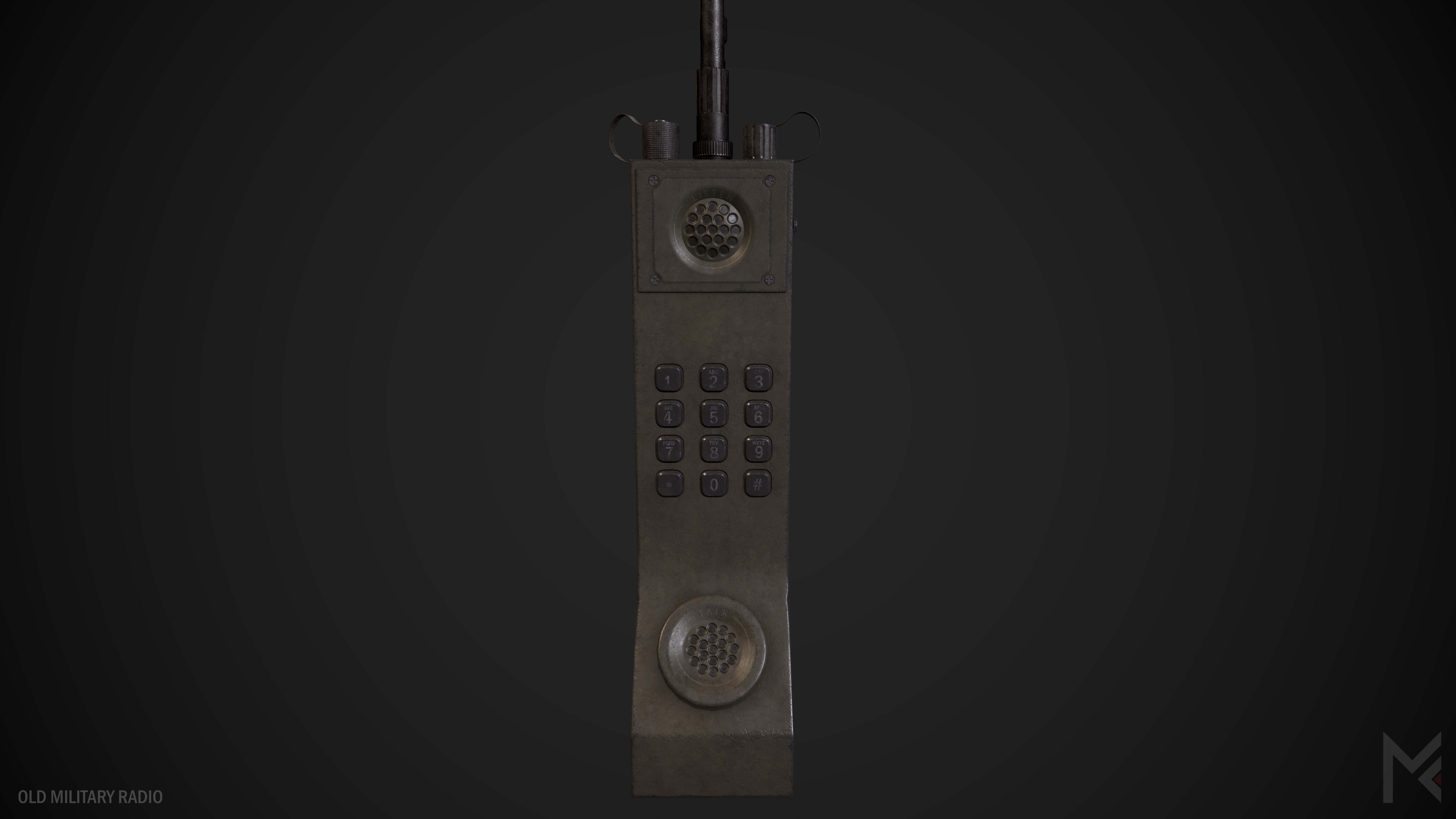 Old Military Radio Low-poly 3D model_2