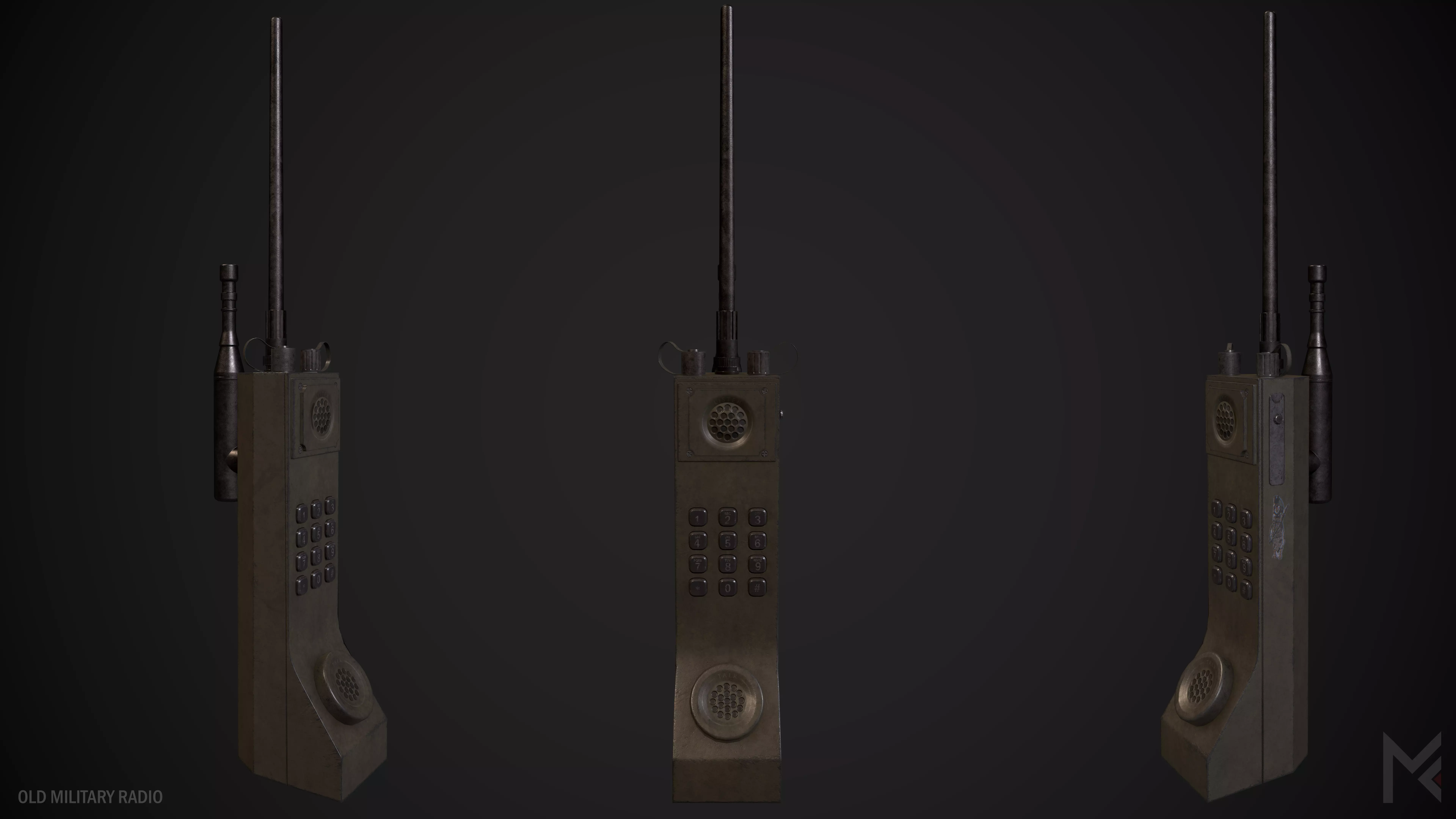Old Military Radio Low-poly 3D model_0