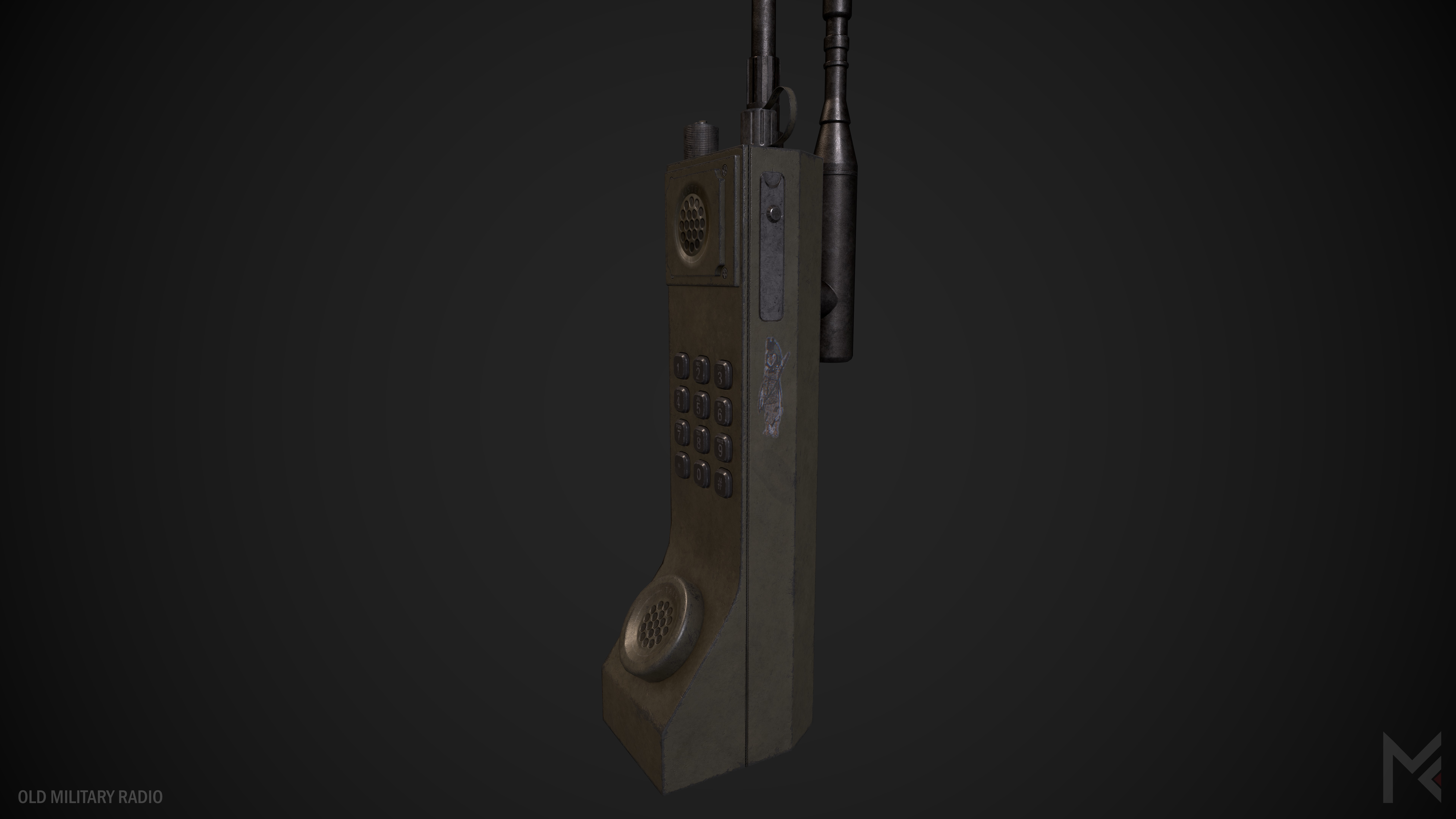 Old Military Radio Low-poly 3D model_4