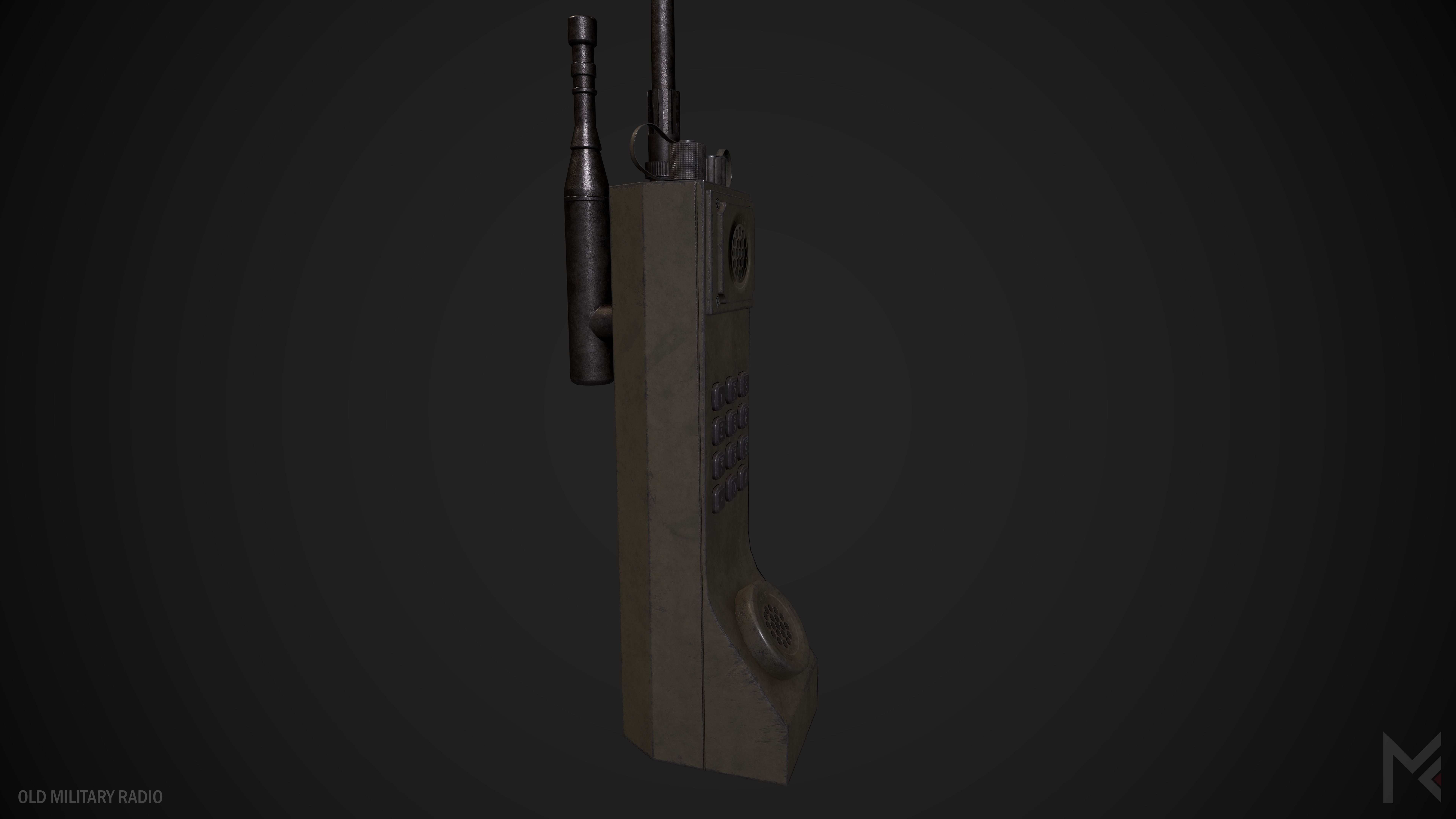 Old Military Radio Low-poly 3D model_3