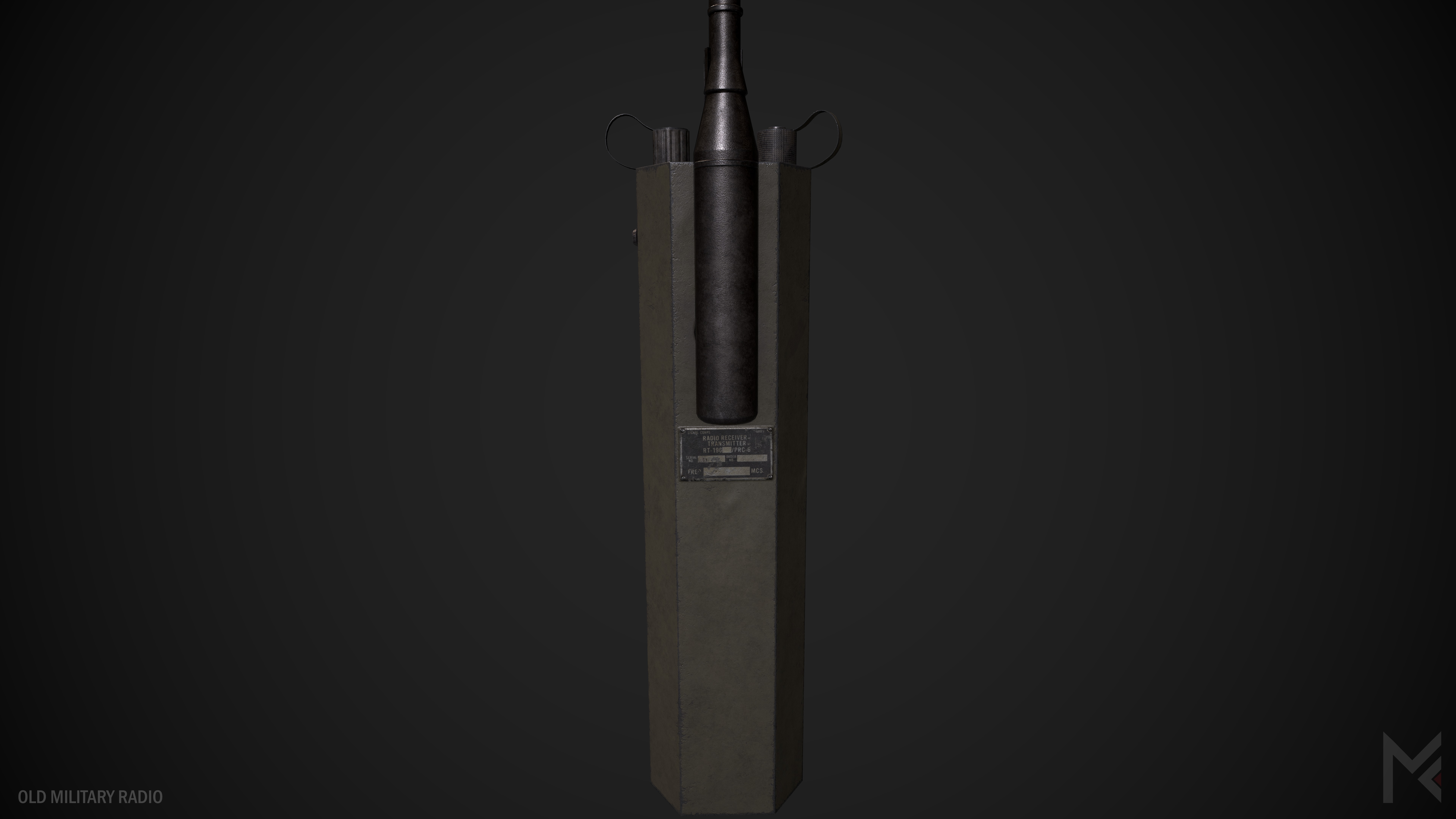 Old Military Radio Low-poly 3D model_5
