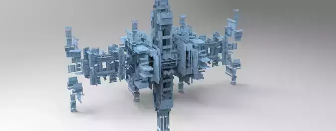 Sci fi Light gravity cube walkway platforms 2 