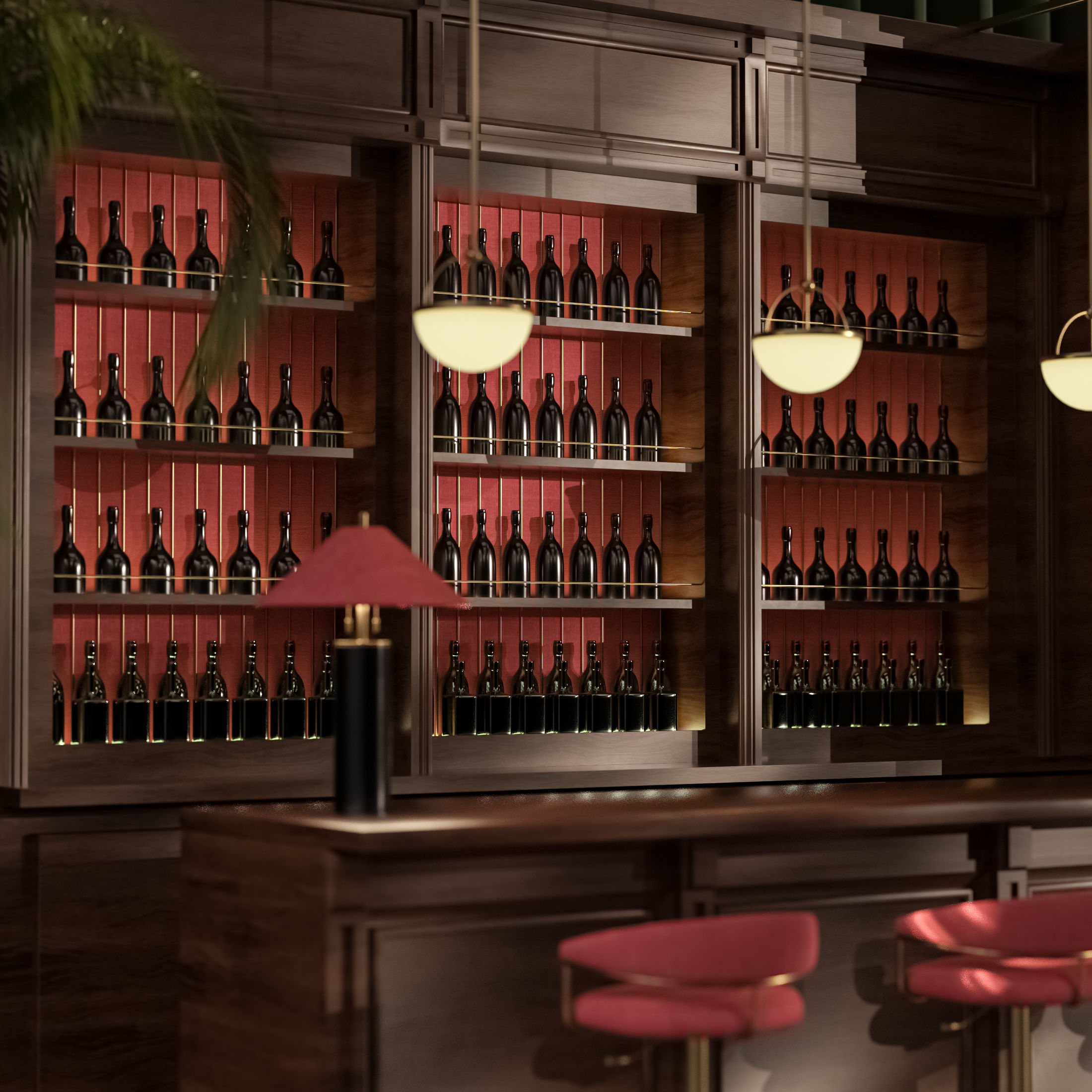 Retro Wooden Bar Design  3D model_2