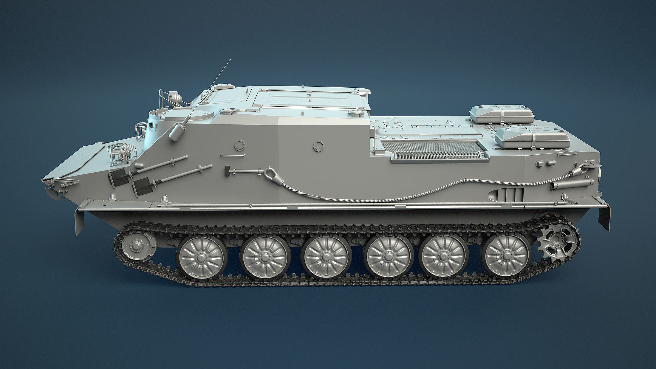 BTR-50PK Tracked APC High-Poly 3D model_9