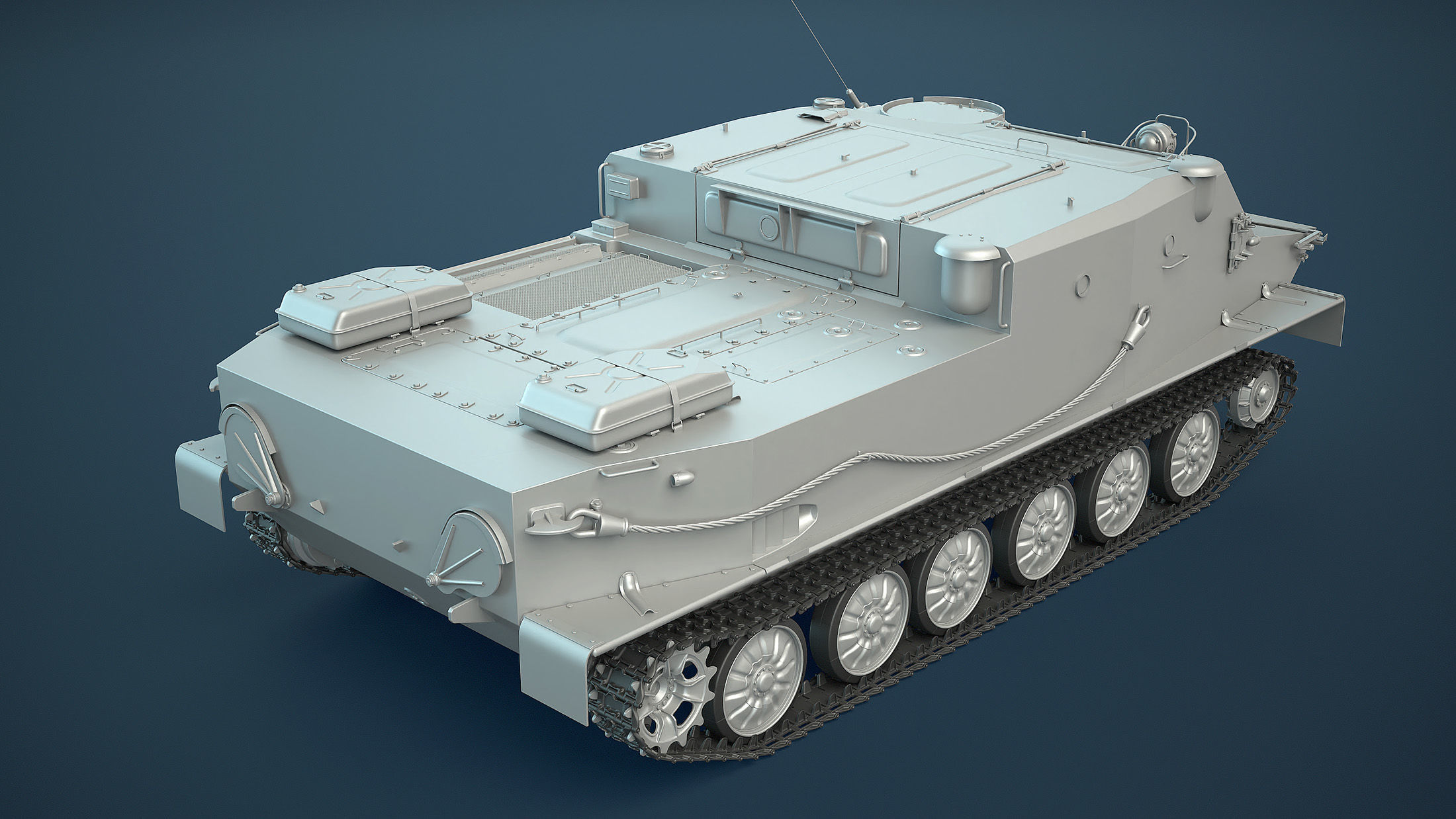 BTR-50PK Tracked APC High-Poly 3D model_5