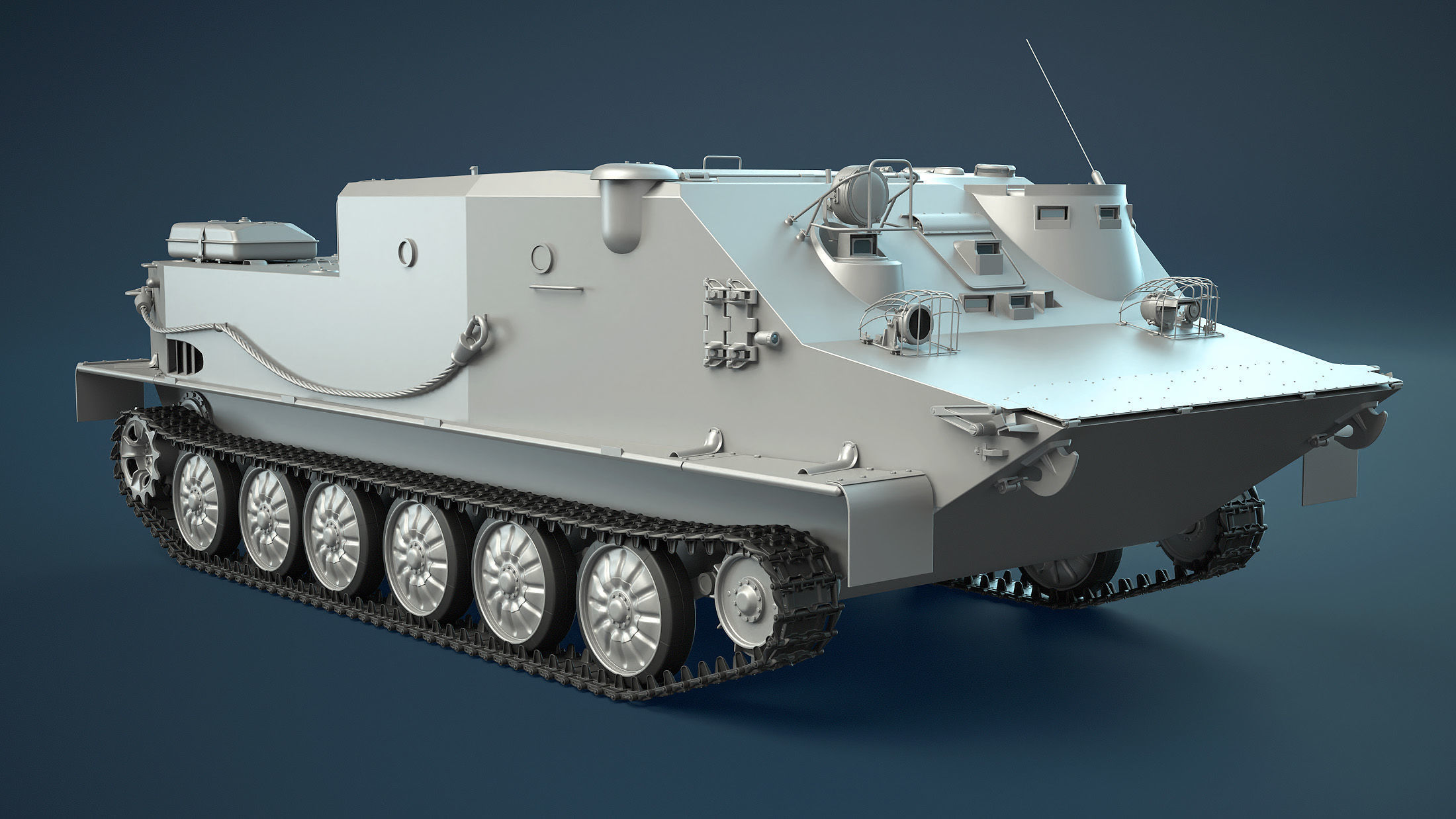 BTR-50PK Tracked APC High-Poly 3D model_6