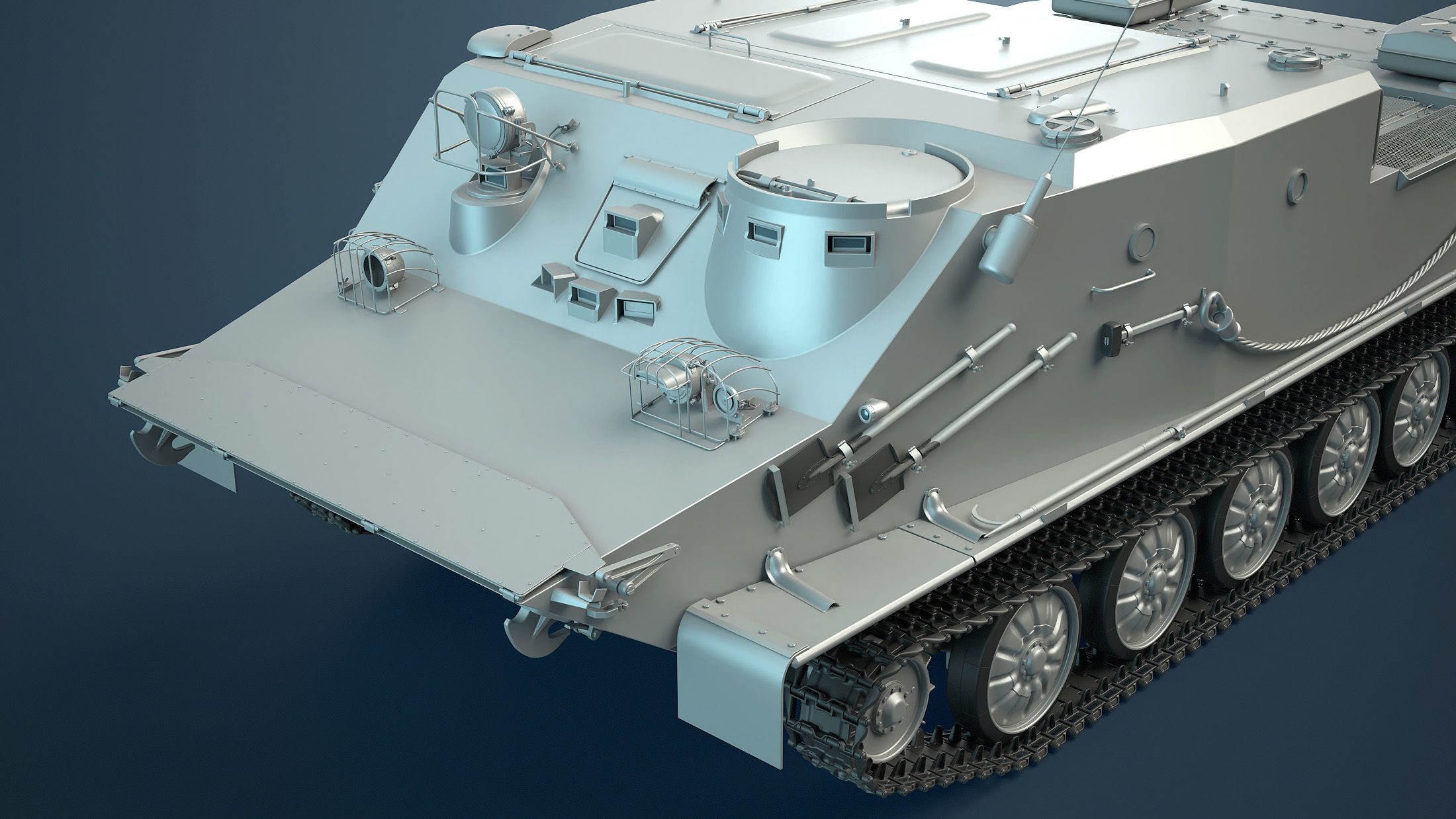BTR-50PK Tracked APC High-Poly 3D model_7