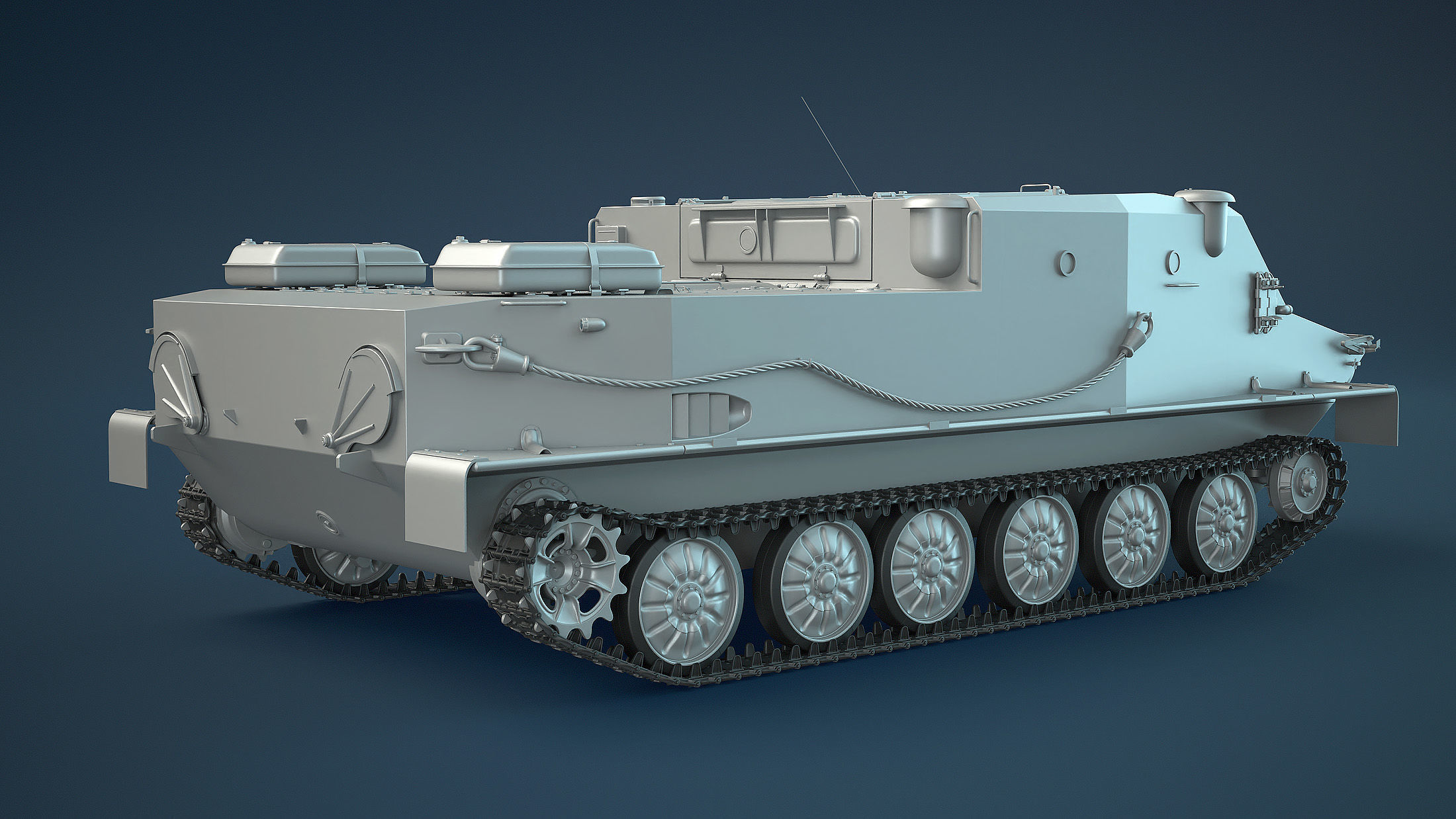 BTR-50PK Tracked APC High-Poly 3D model_4