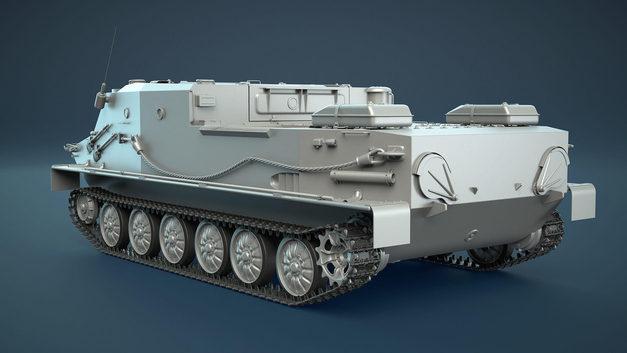 BTR-50PK Tracked APC High-Poly 3D model_2