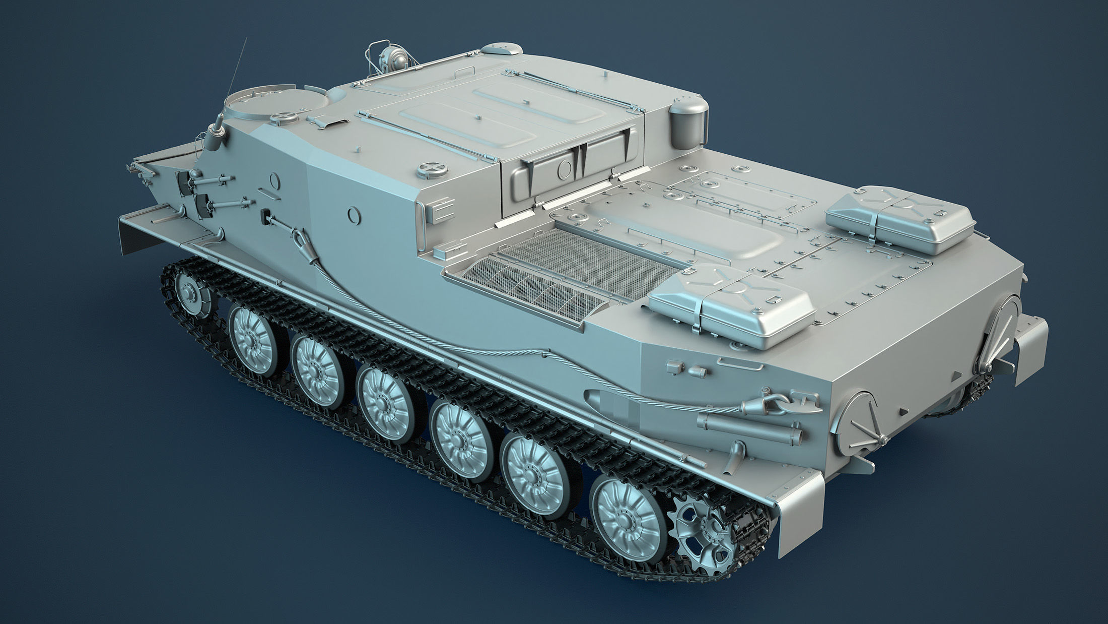 BTR-50PK Tracked APC High-Poly 3D model_3
