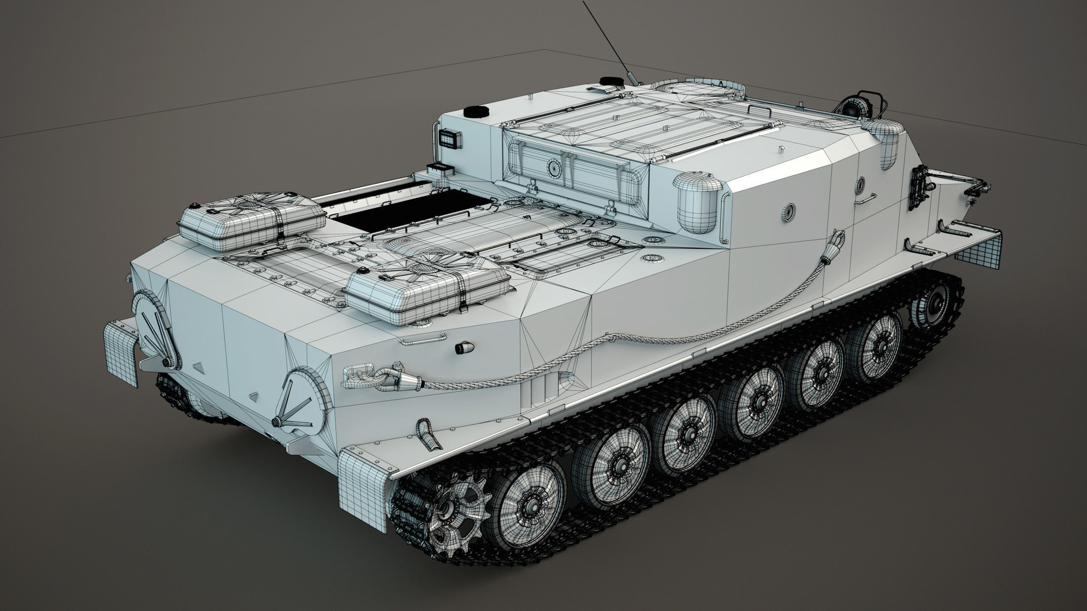BTR-50PK Tracked APC High-Poly 3D model_12