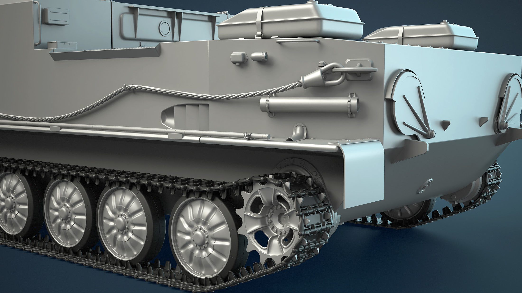 BTR-50PK Tracked APC High-Poly 3D model_8