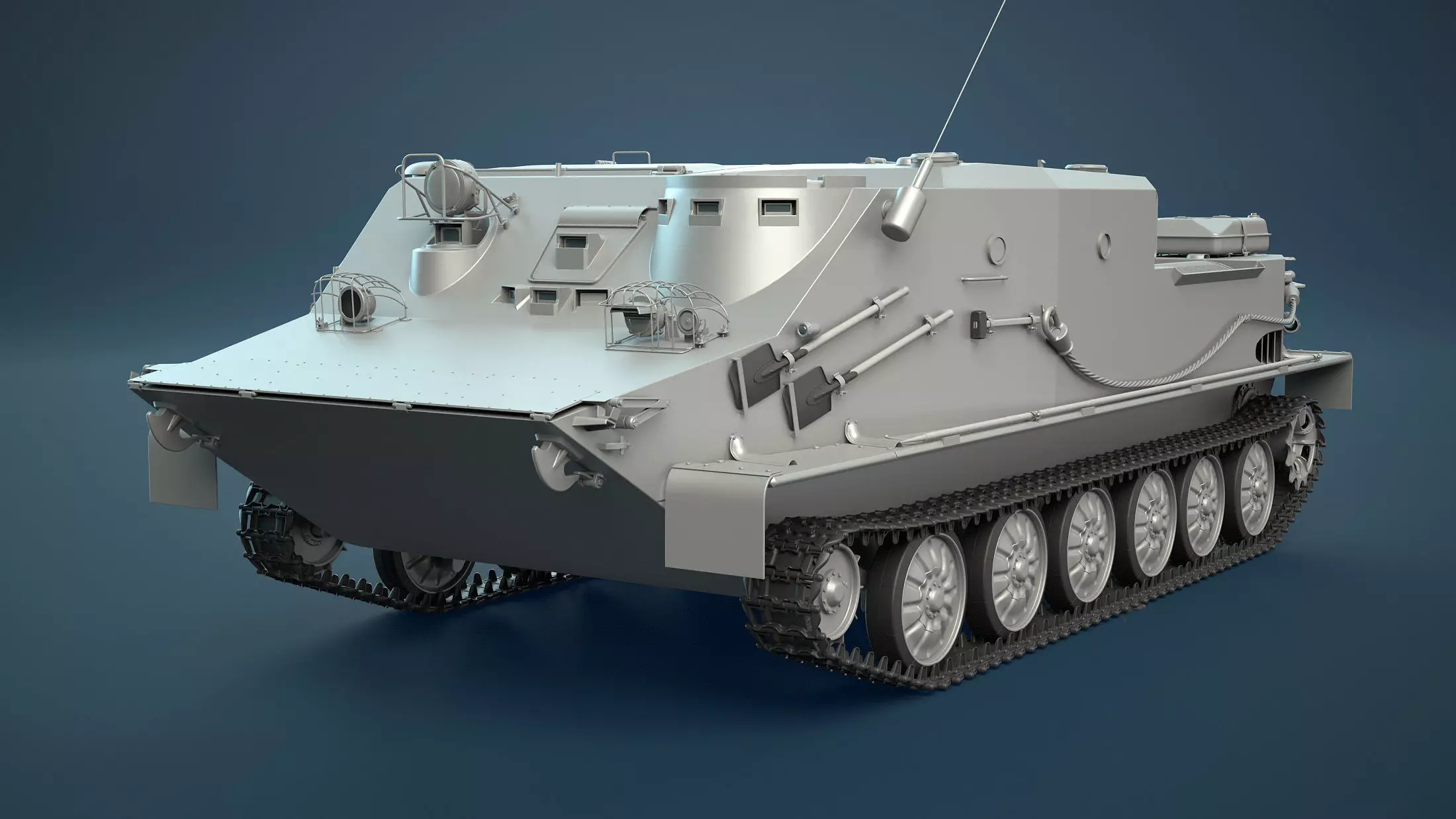 BTR-50PK Tracked APC High-Poly 3D model_0