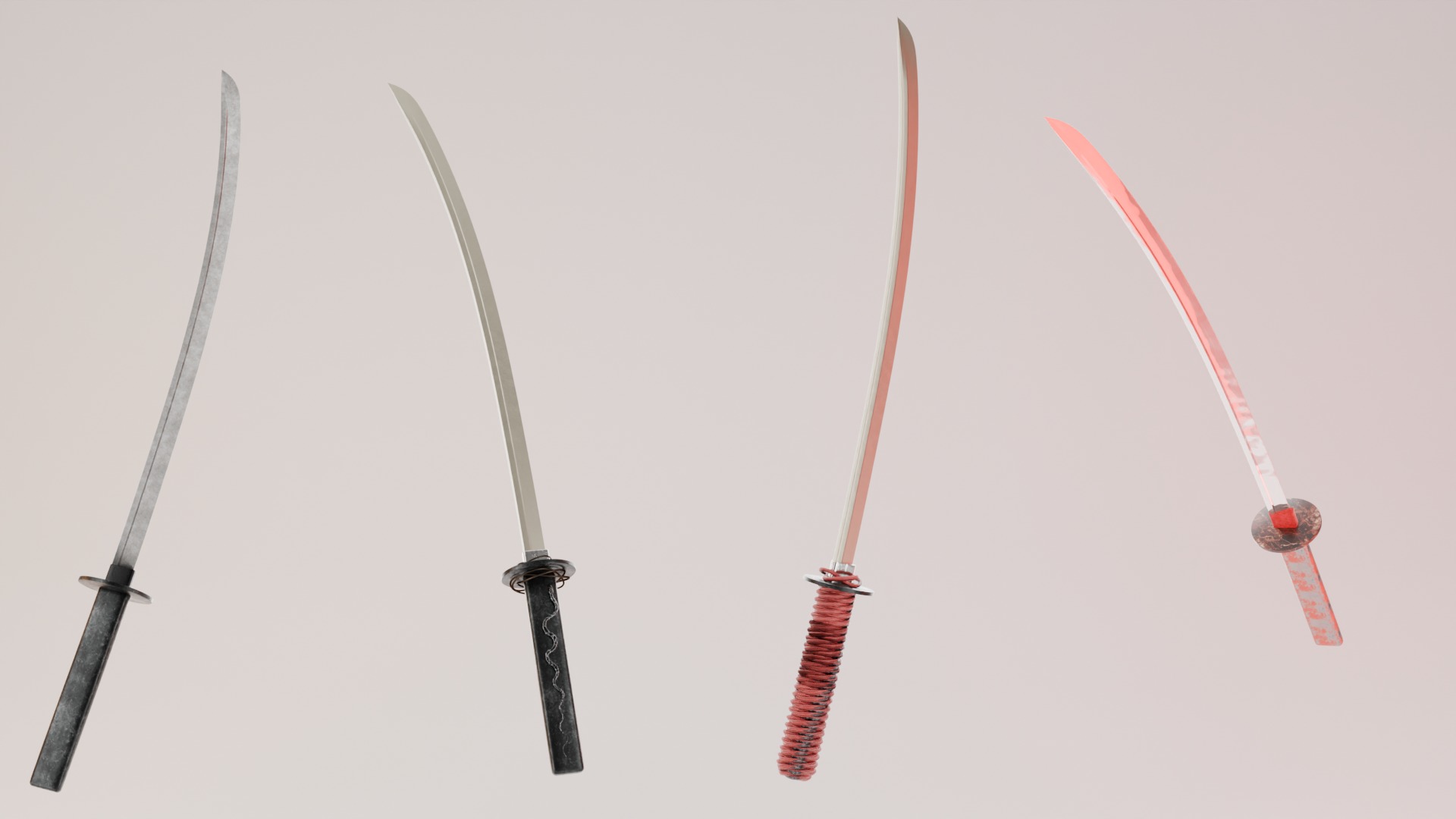 Katana Low-poly 3D model_1
