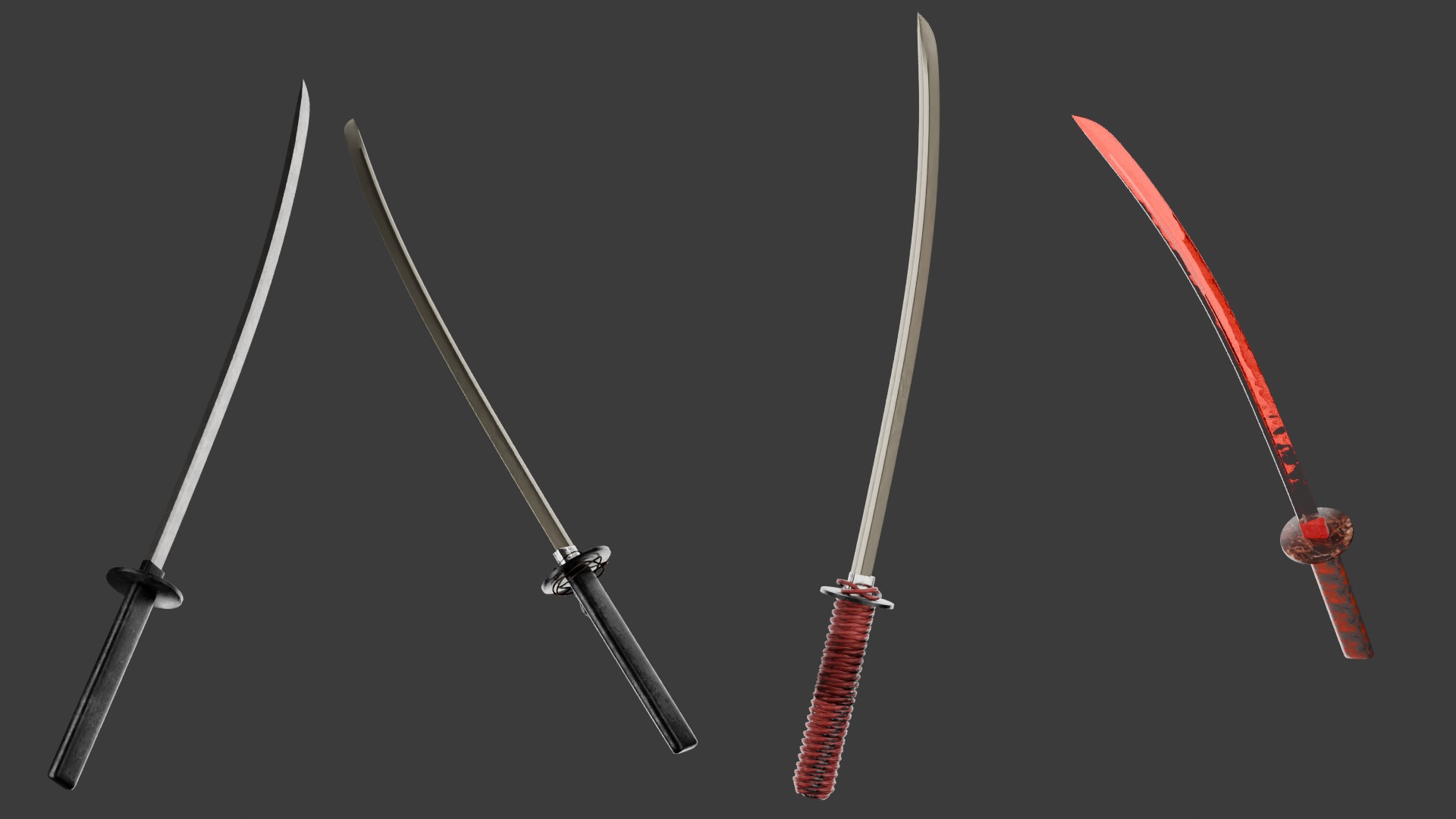 Katana Low-poly 3D model_2