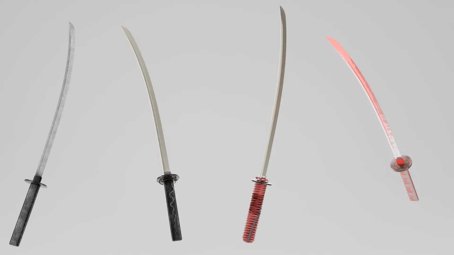 Katana Low-poly 3D model_0