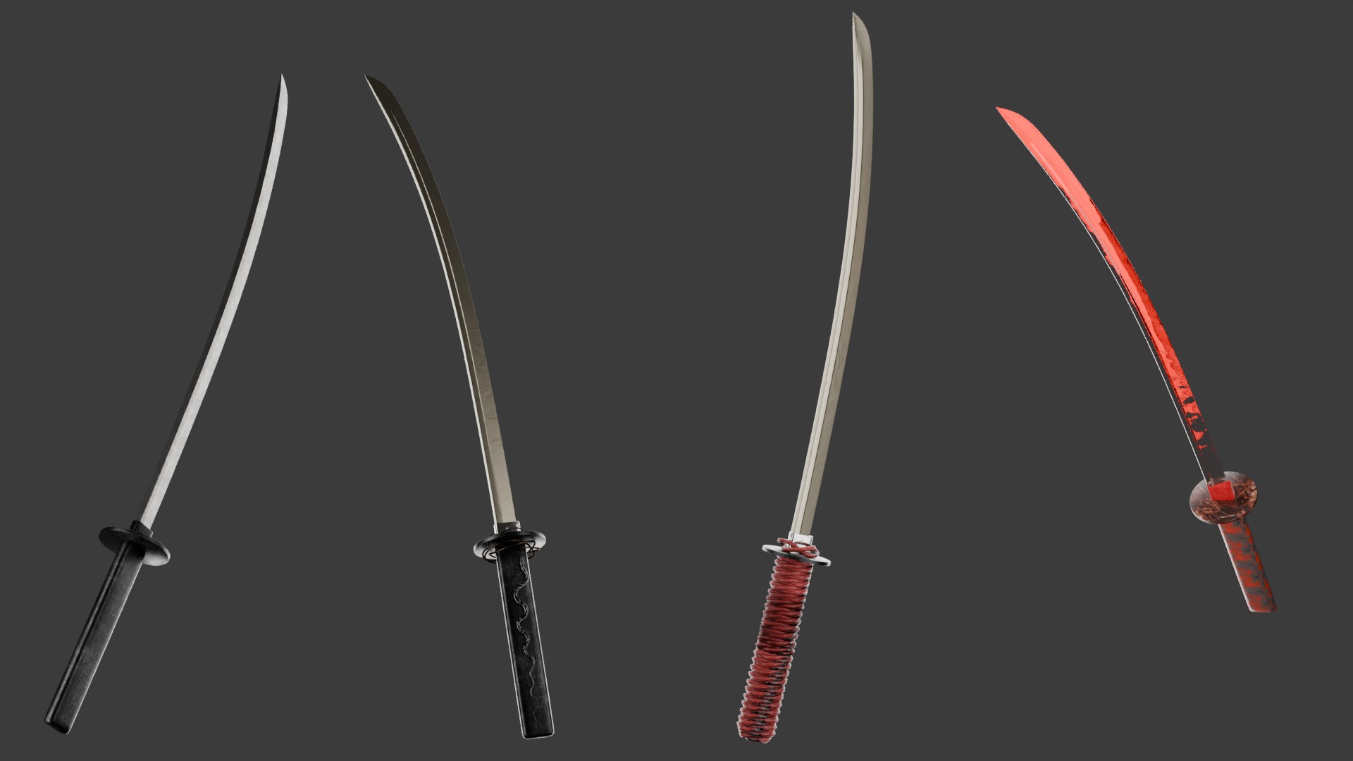 Katana Low-poly 3D model_3