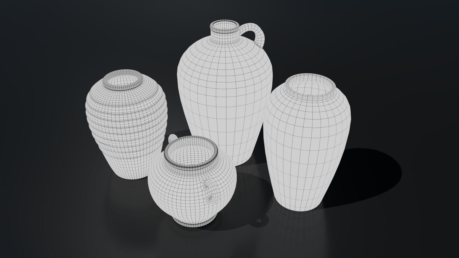 Medieval Vases Low-poly 3D model_5