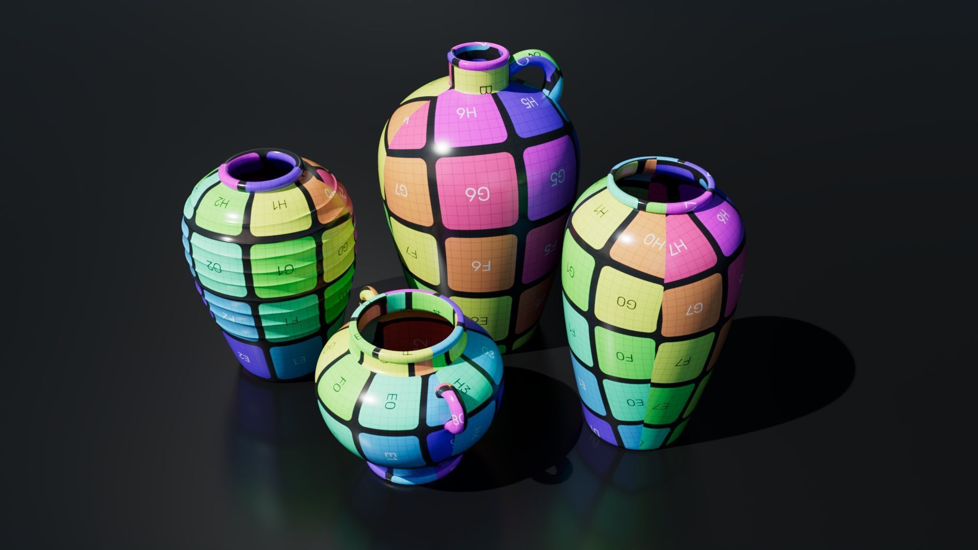 Medieval Vases Low-poly 3D model_6
