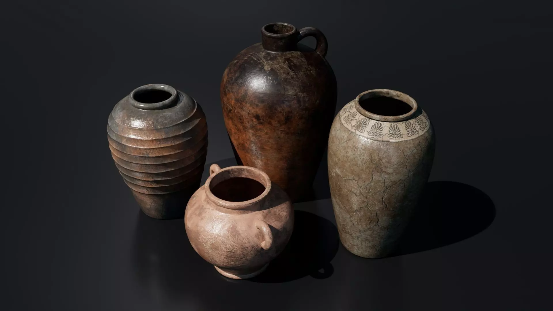 Medieval Vases Low-poly 3D model_0