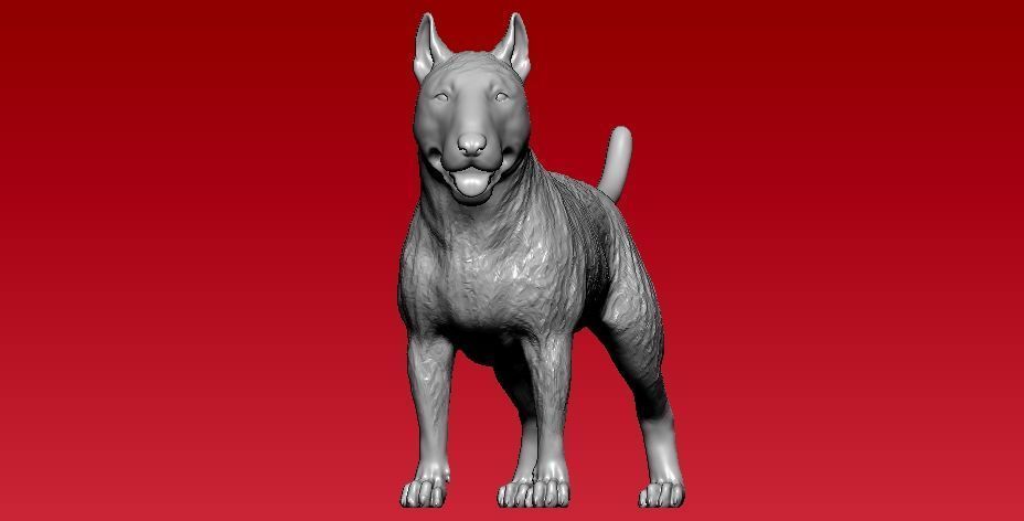 Bull Dog - Terrier Dog - Pit bull statue - 3D print 3D print model_2