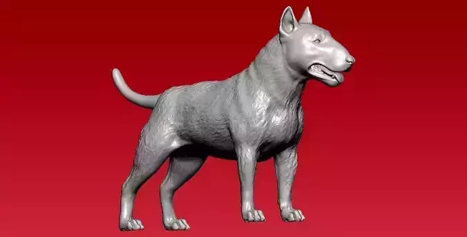 Bull Dog - Terrier Dog - Pit bull statue - 3D print