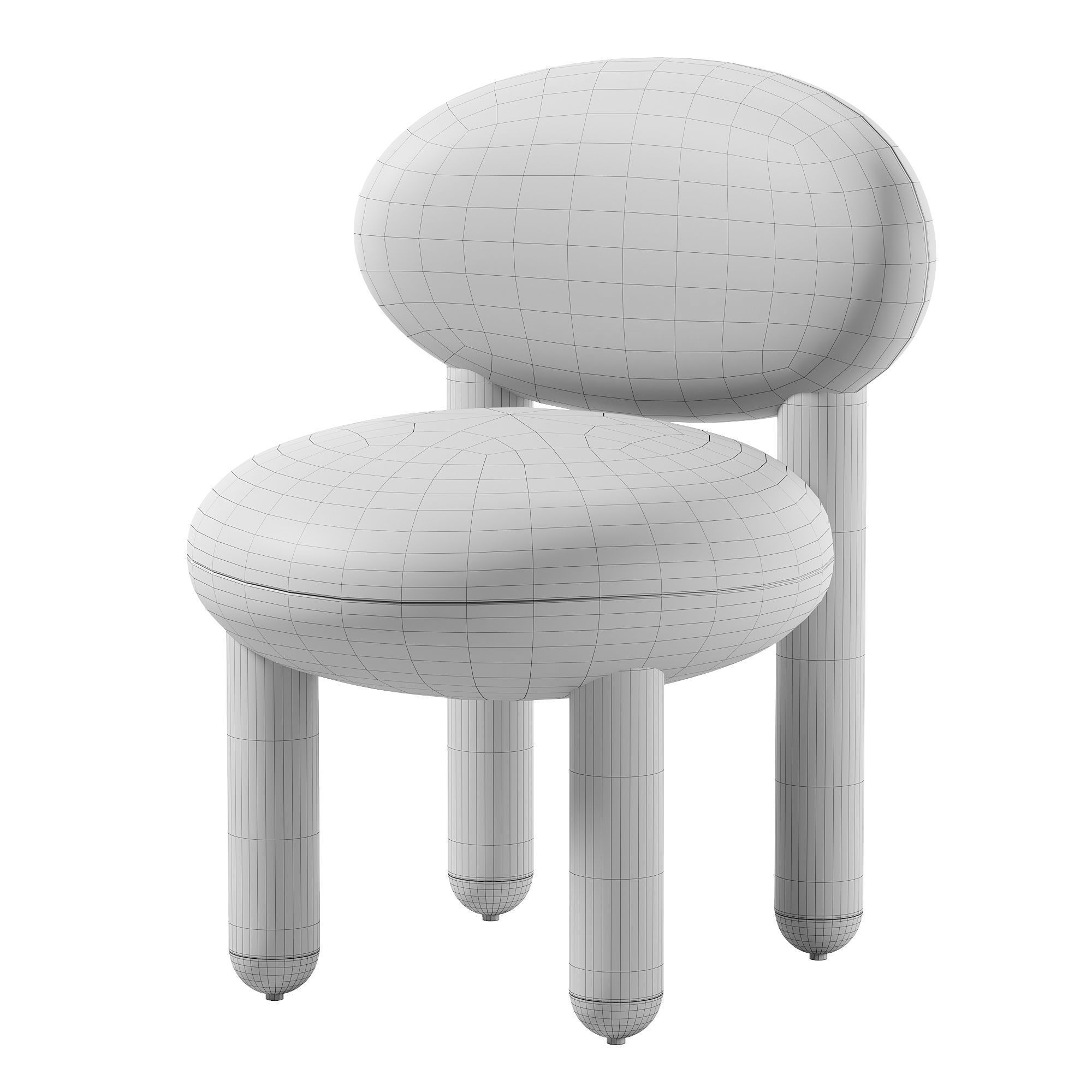 Flock Chair CS1 Low-poly 3D model_5