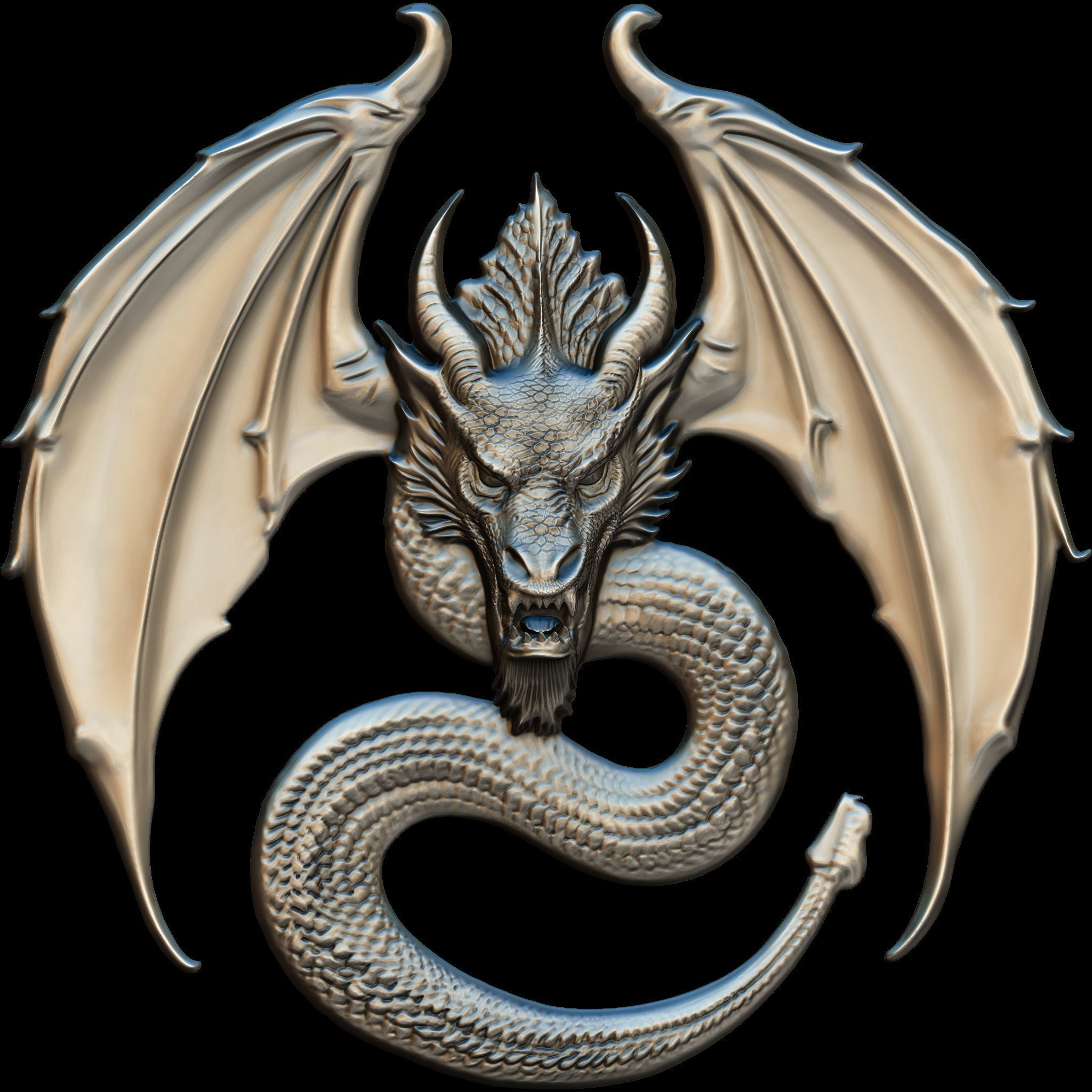 Dragon Head Relief No9 STL file for 3d Printing or CNC 3D print model_1