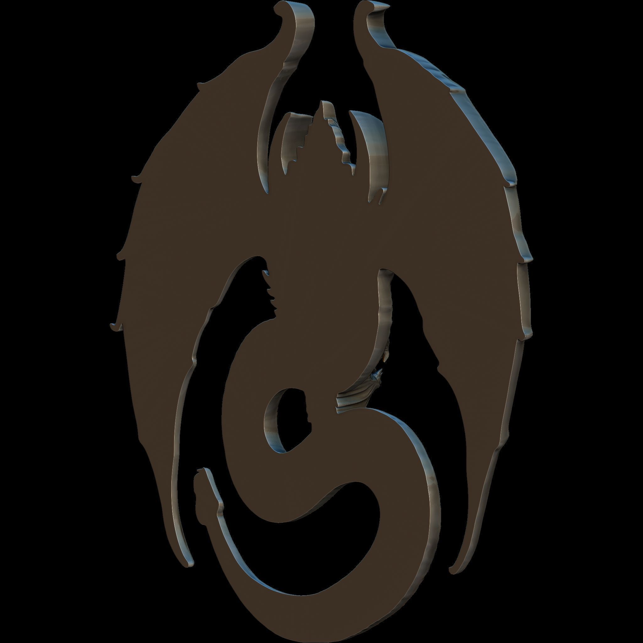 Dragon Head Relief No9 STL file for 3d Printing or CNC 3D print model_5