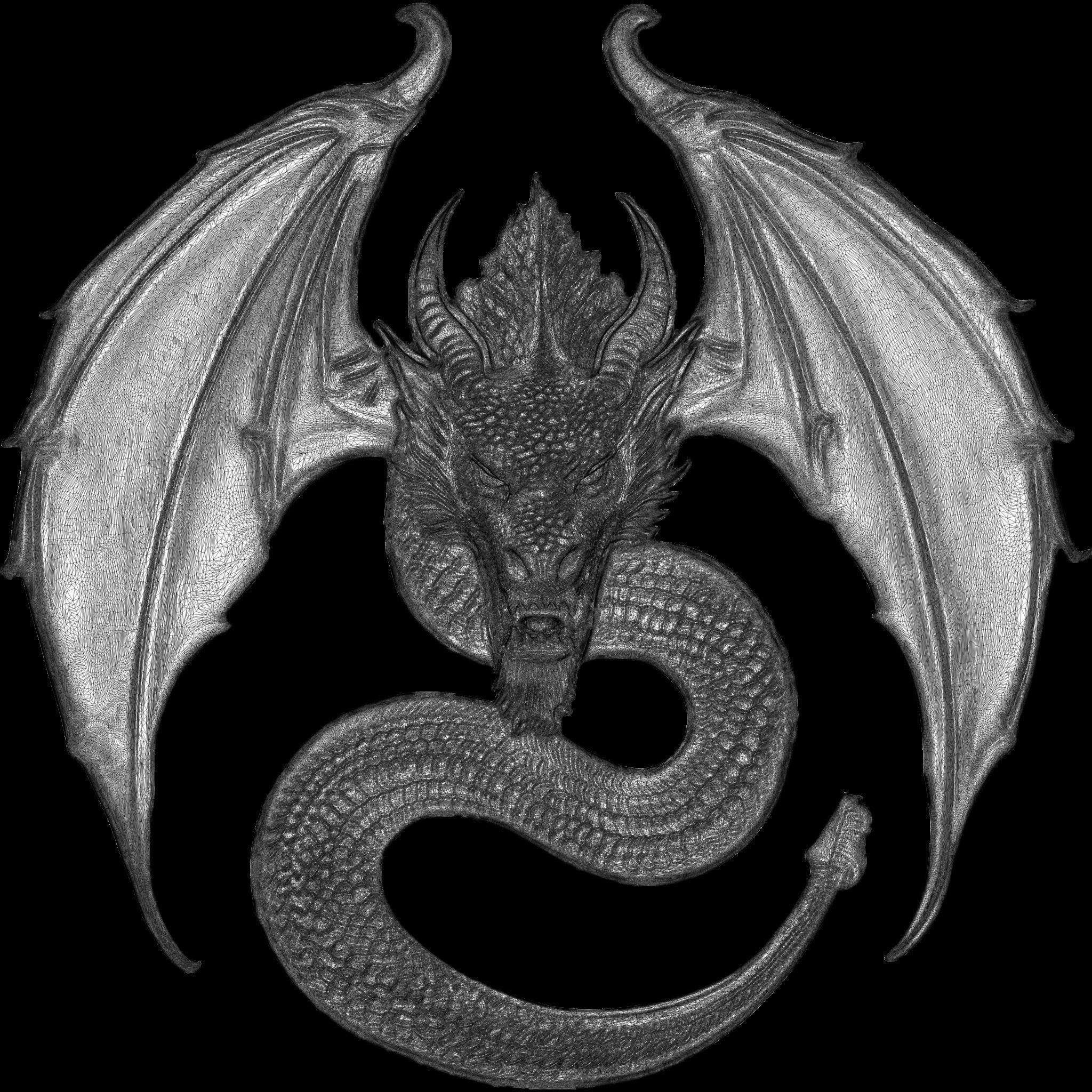 Dragon Head Relief No9 STL file for 3d Printing or CNC 3D print model_11