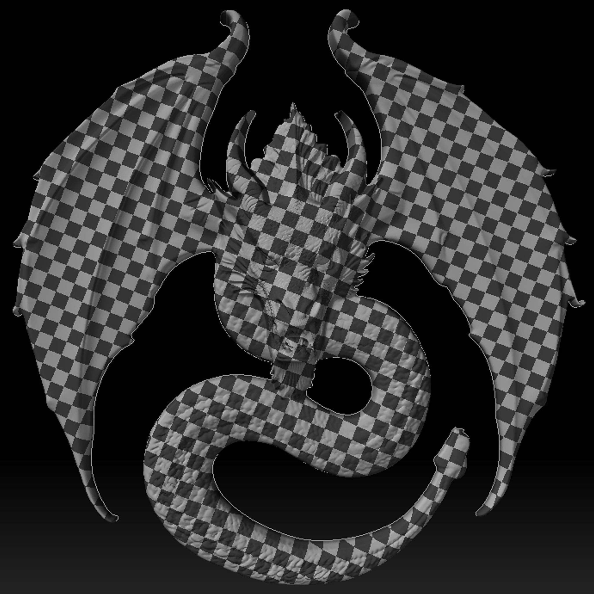 Dragon Head Relief No9 STL file for 3d Printing or CNC 3D print model_13