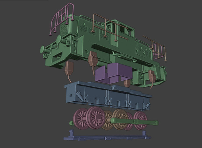 Janus Locomotive Miniature Toy 3D print model_6